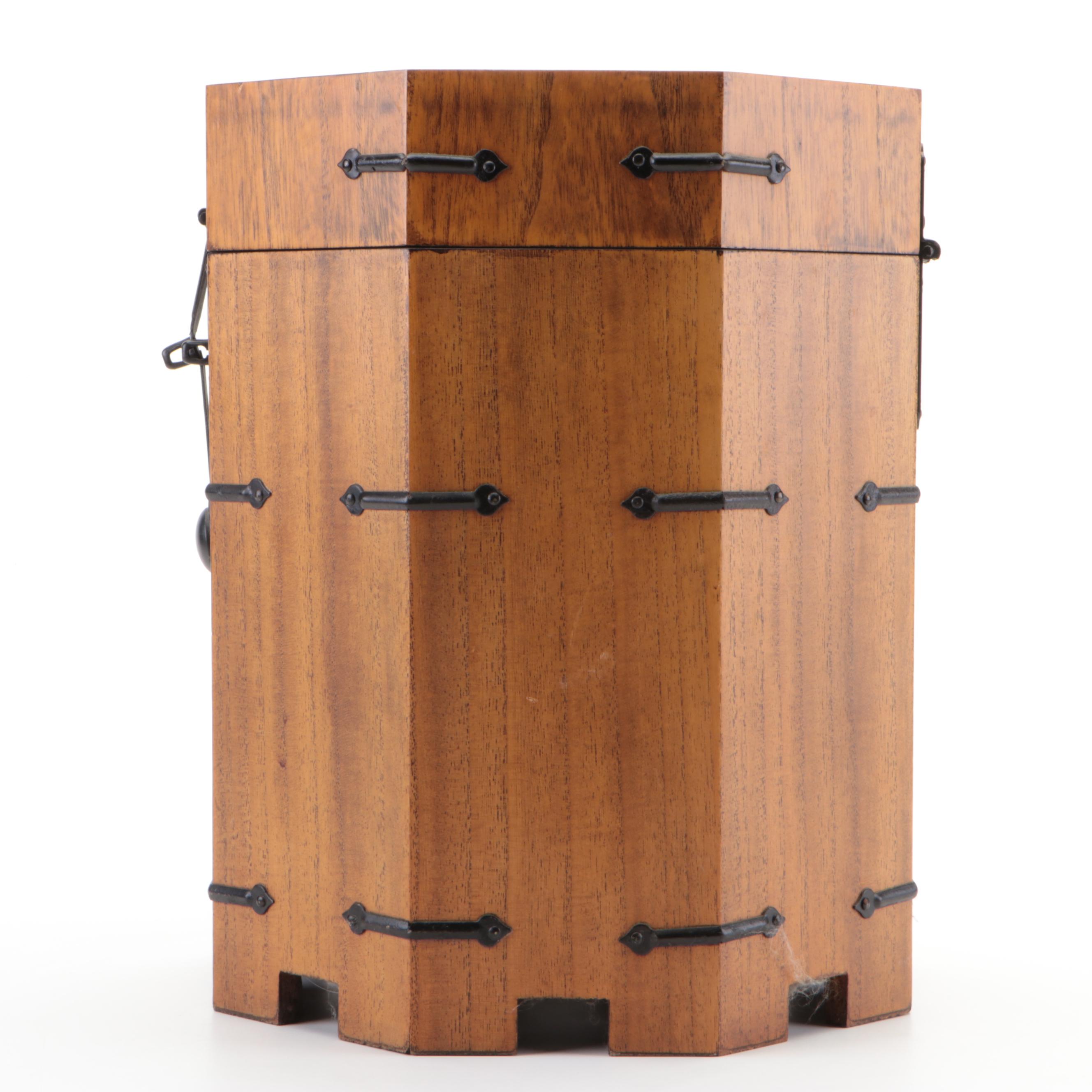 Korean Style Iron-Mounted Wooden Hat Box