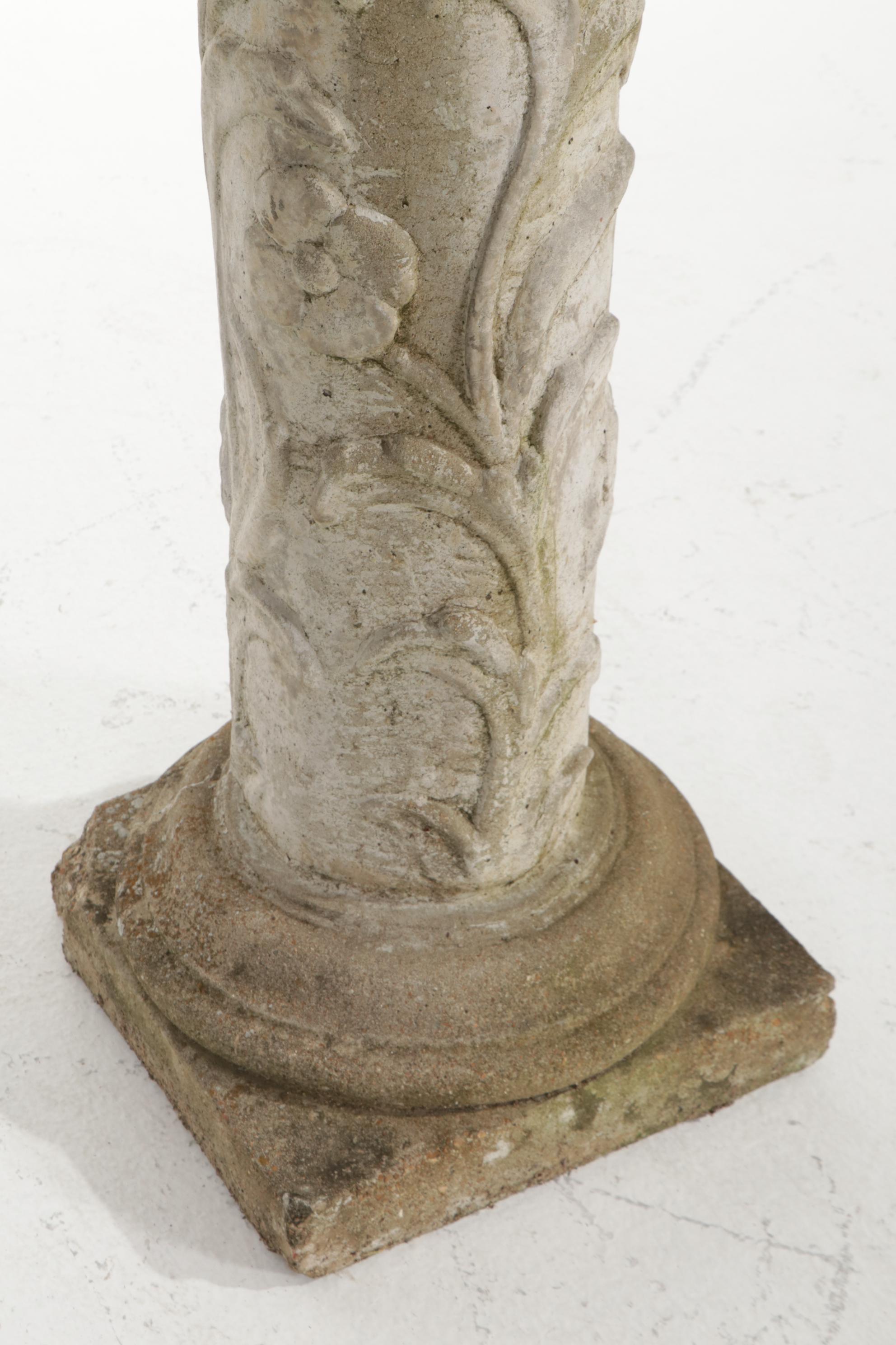 Armillary Sundial With Concrete Pedestal Garden Sculpture