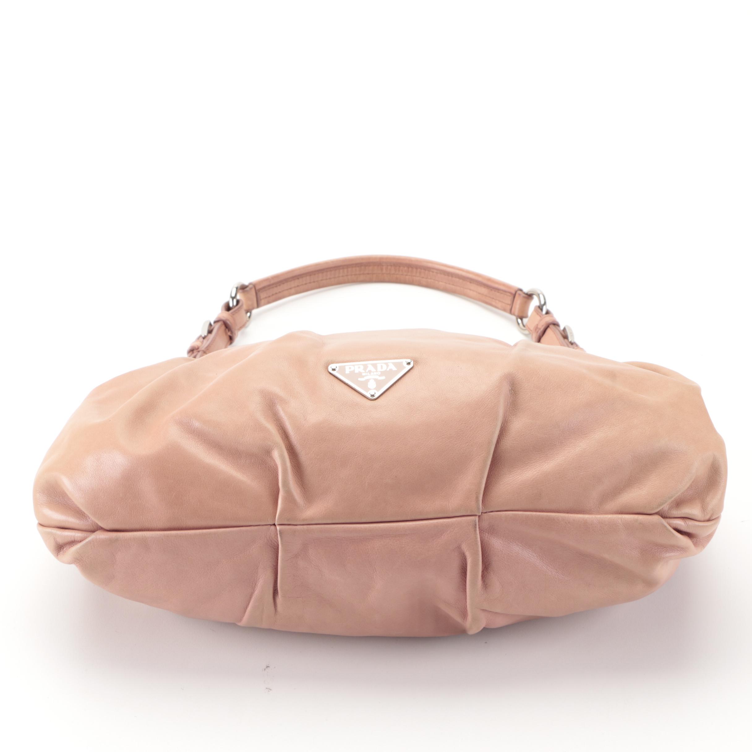 Prada Pleated Leather Shoulder Bag