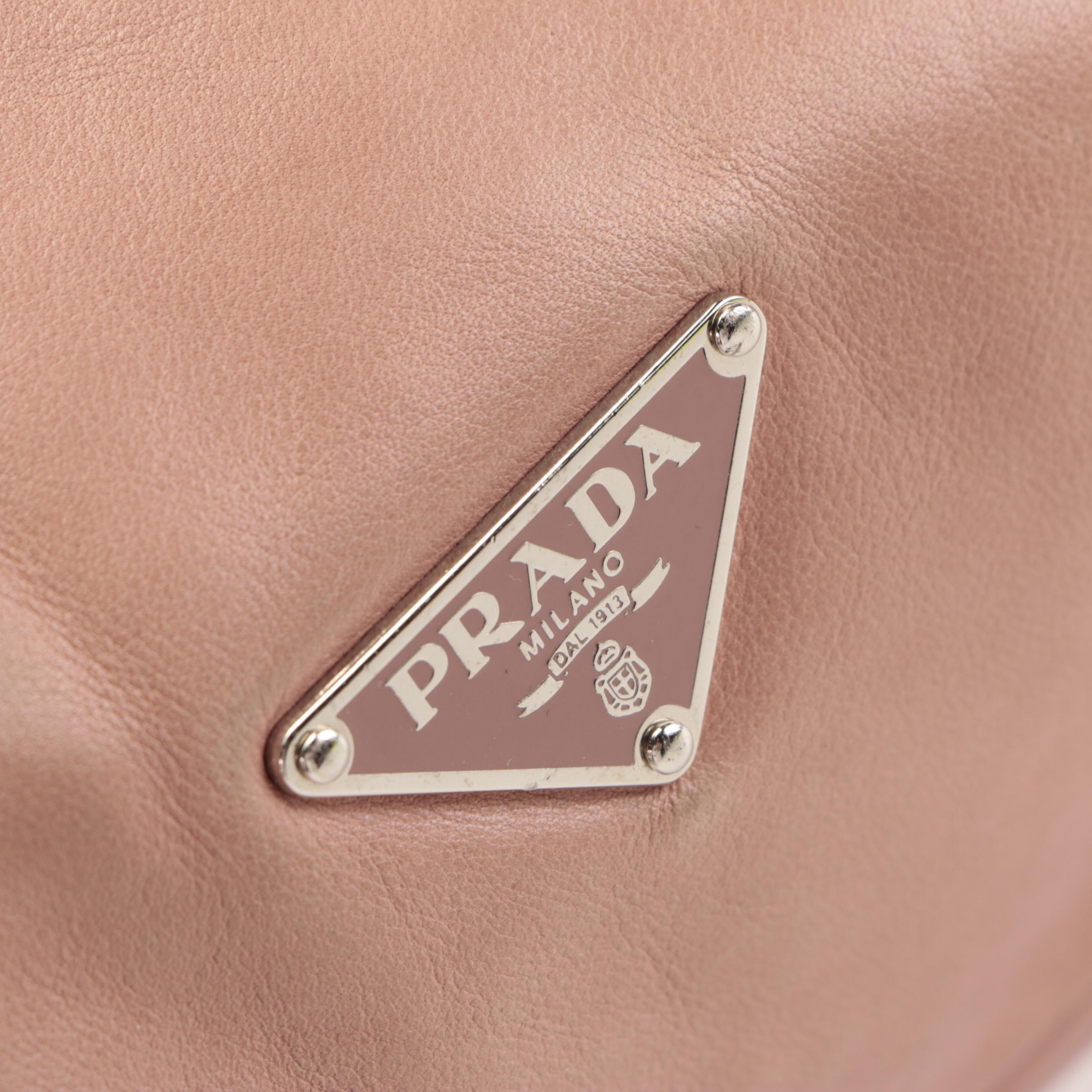 Prada Pleated Leather Shoulder Bag