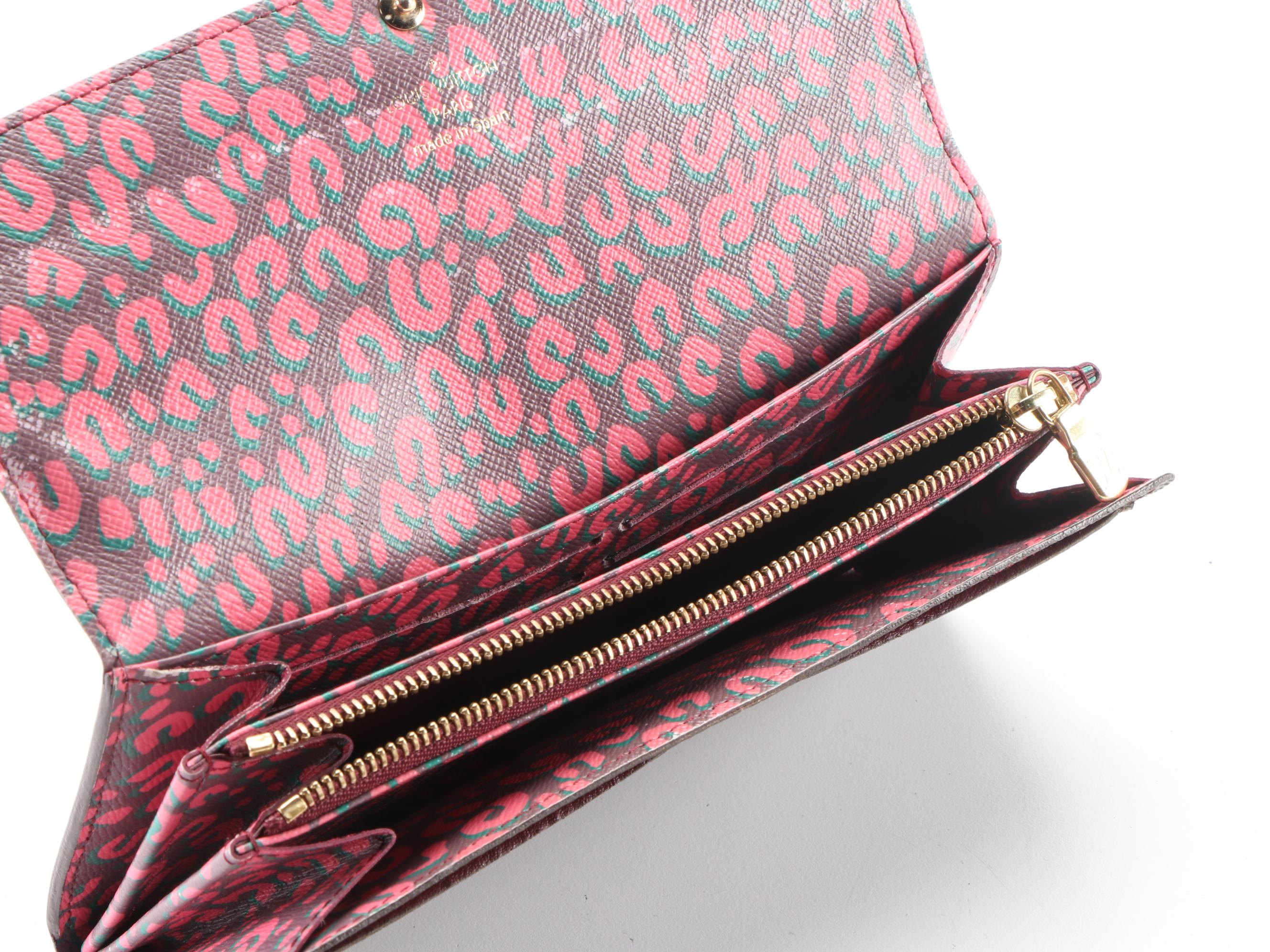 Louis Vuitton Limited Edition Sarah Wallet with Leopard Print Leather Interior