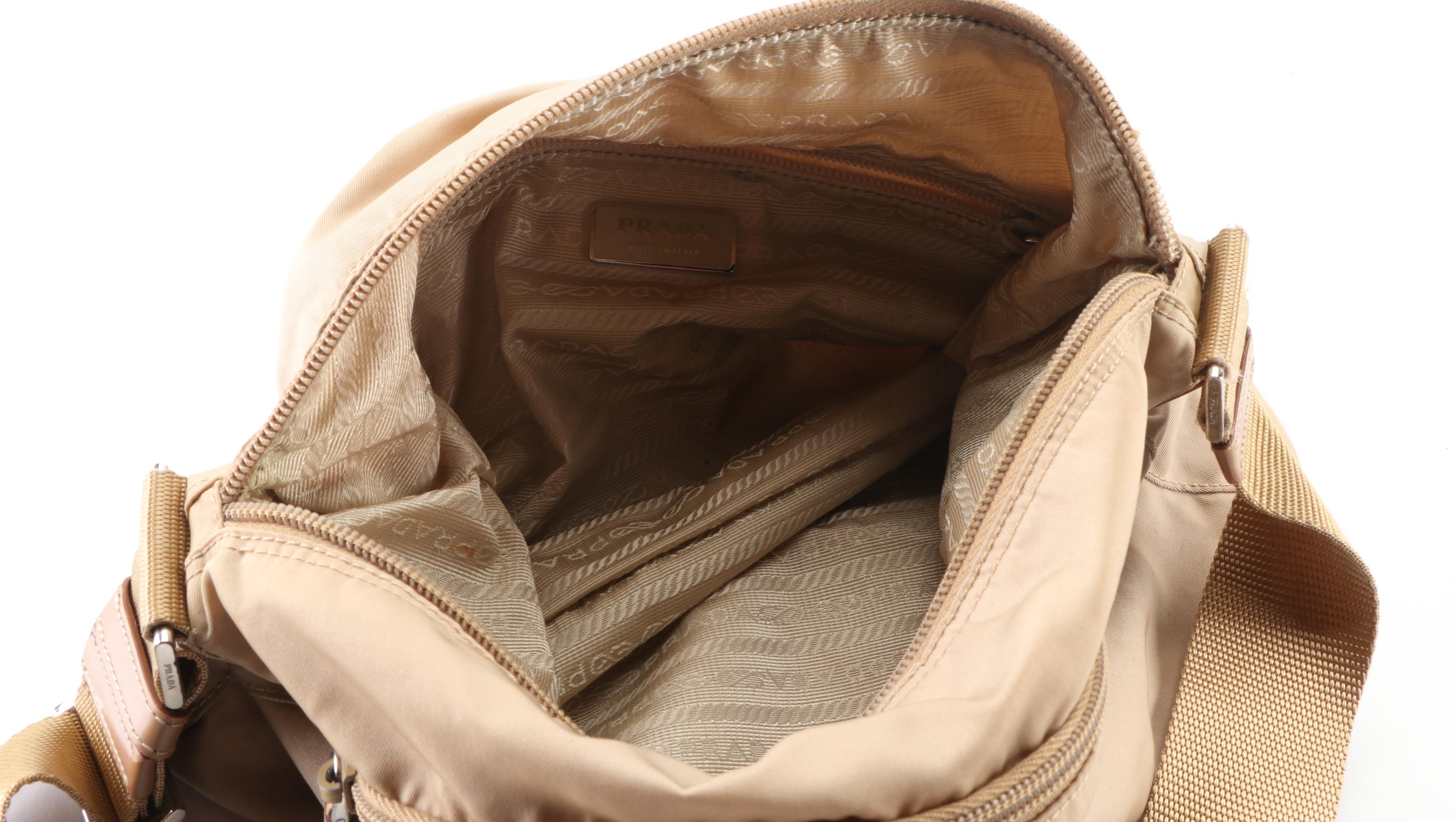 Prada Crossbody Bag in Beige Nylon Twill