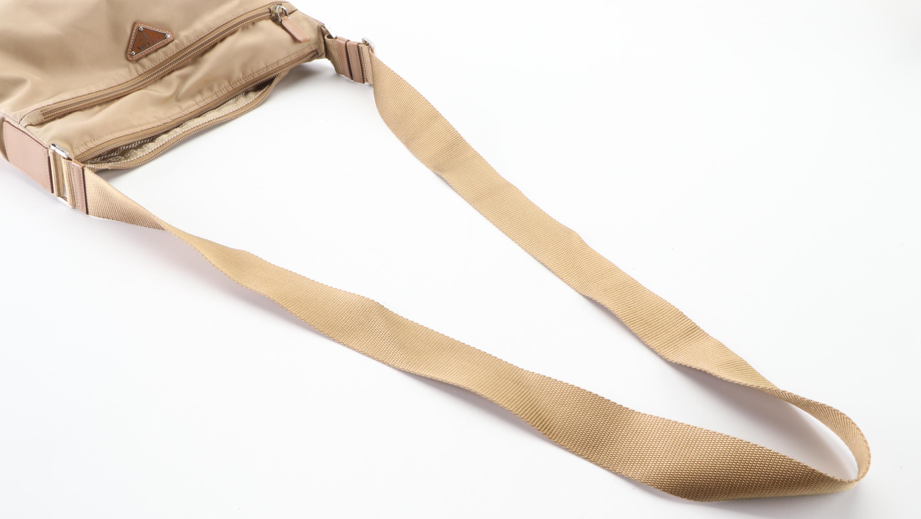 Prada Crossbody Bag in Beige Nylon Twill