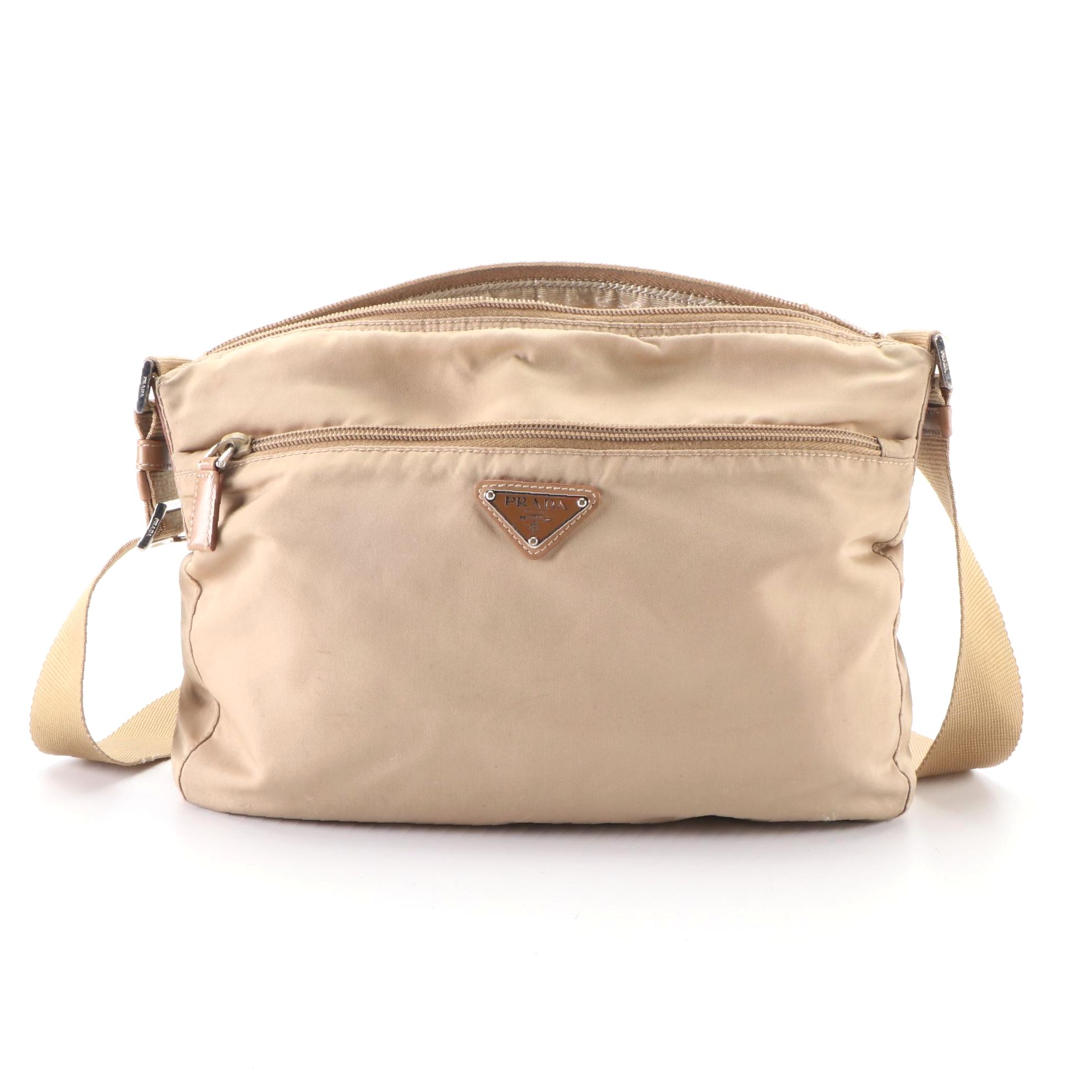 Prada Crossbody Bag in Beige Nylon Twill