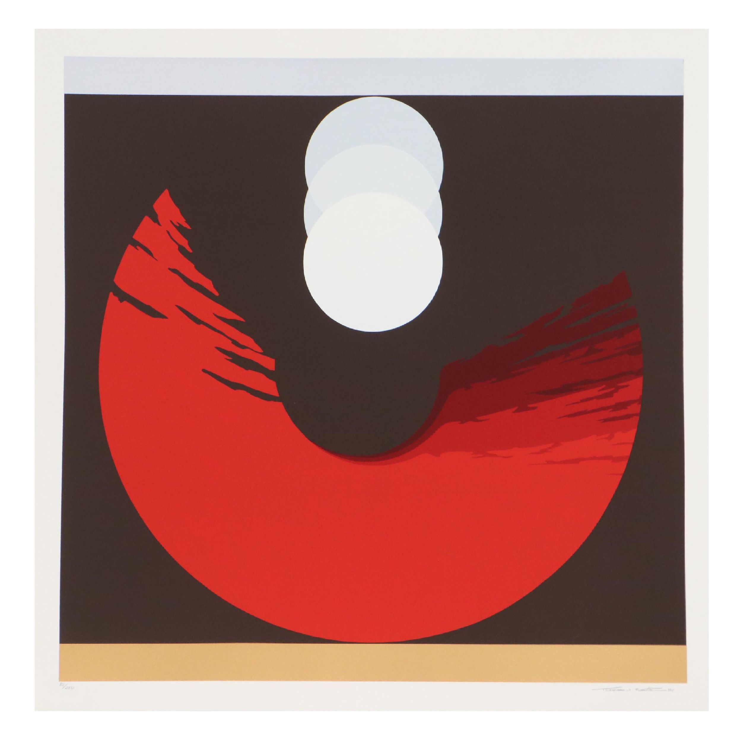 Thomas Whelan Benton Serigraph "Evolution Series - Red," 1981