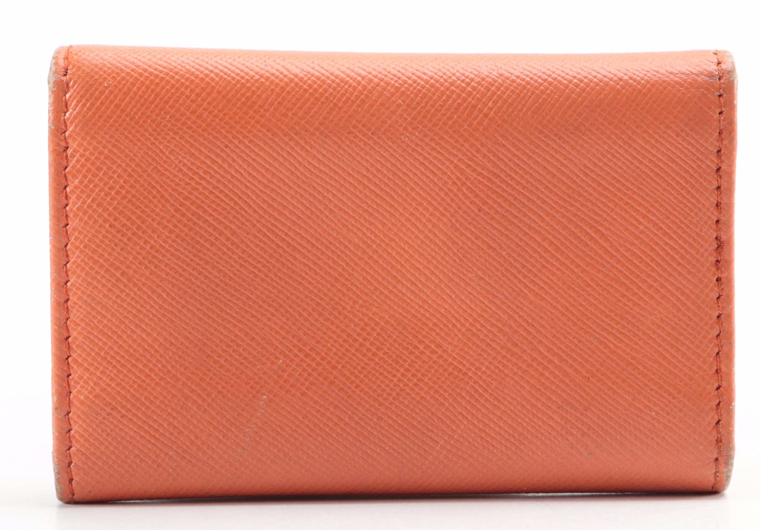 Prada Six-Key Holder in Paprika Saffiano Leather