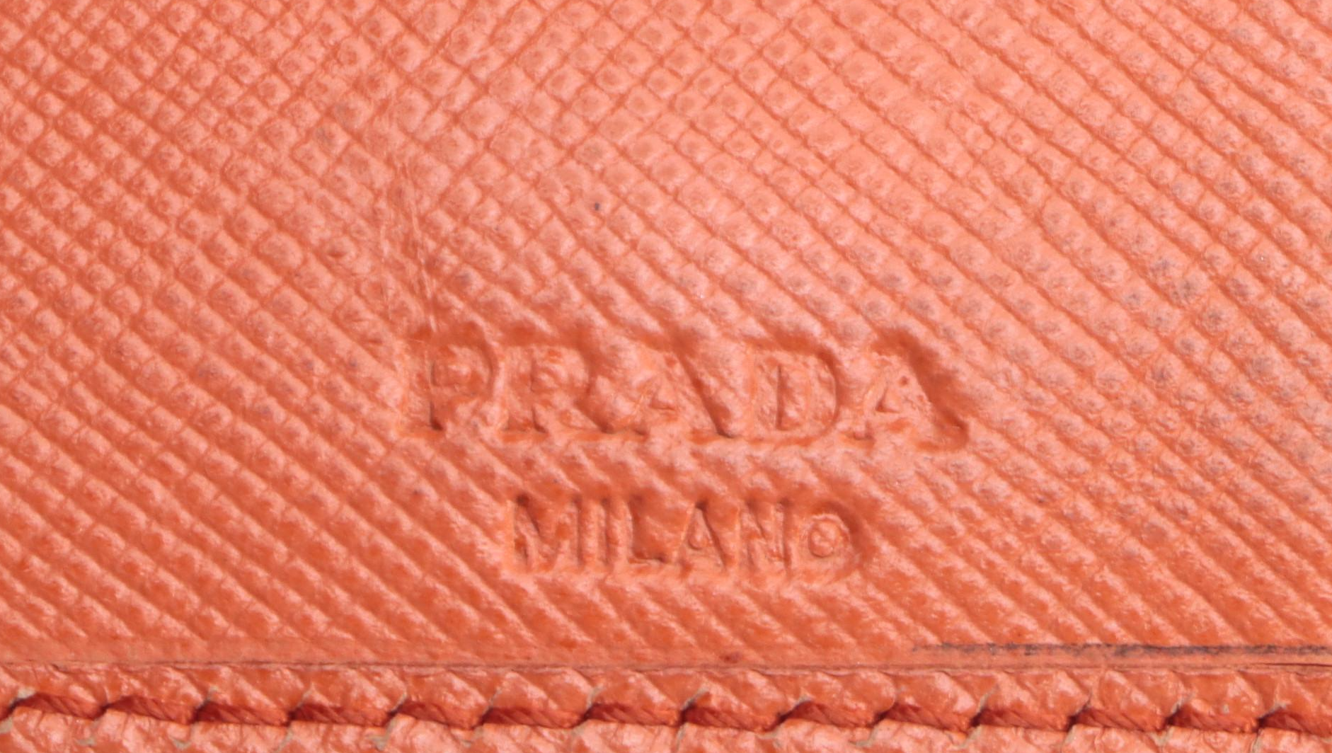Prada Six-Key Holder in Paprika Saffiano Leather