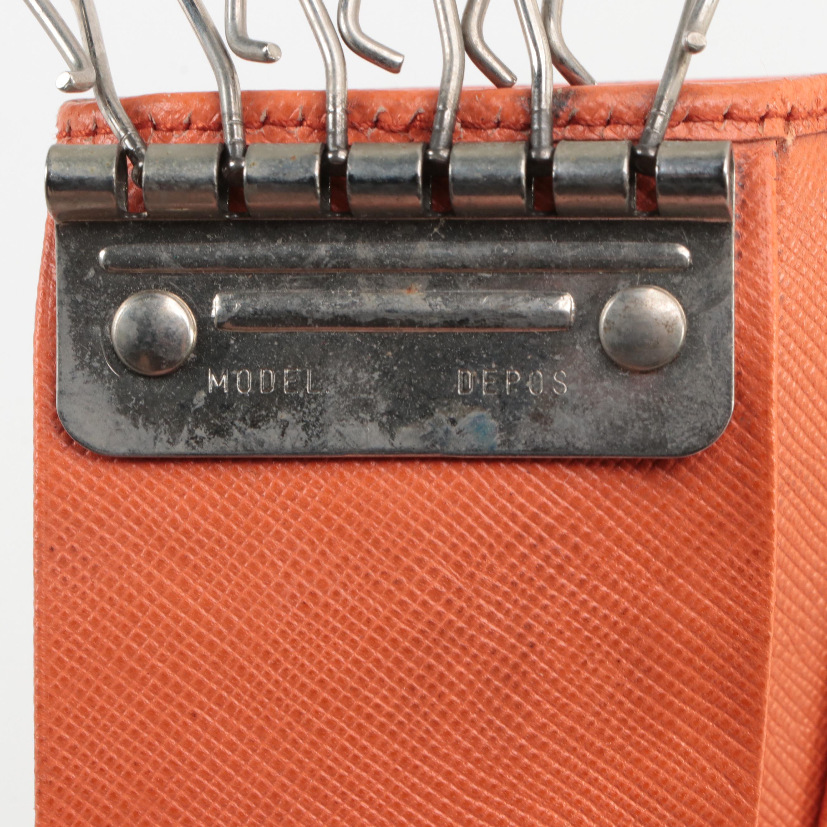 Prada Six-Key Holder in Paprika Saffiano Leather