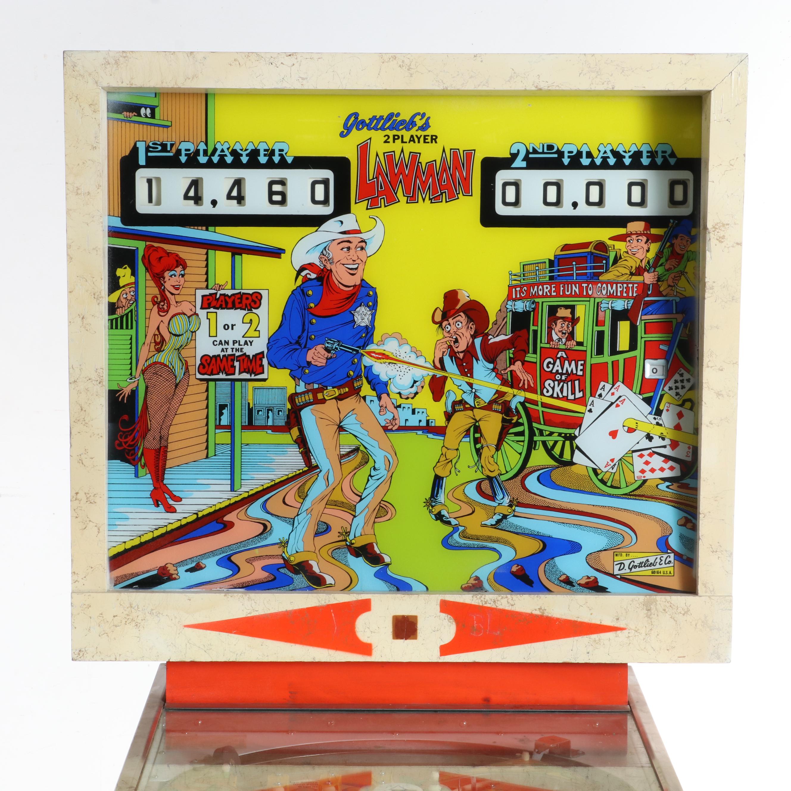 Gottlieb's "Lawman" Two Player Pinball Machine