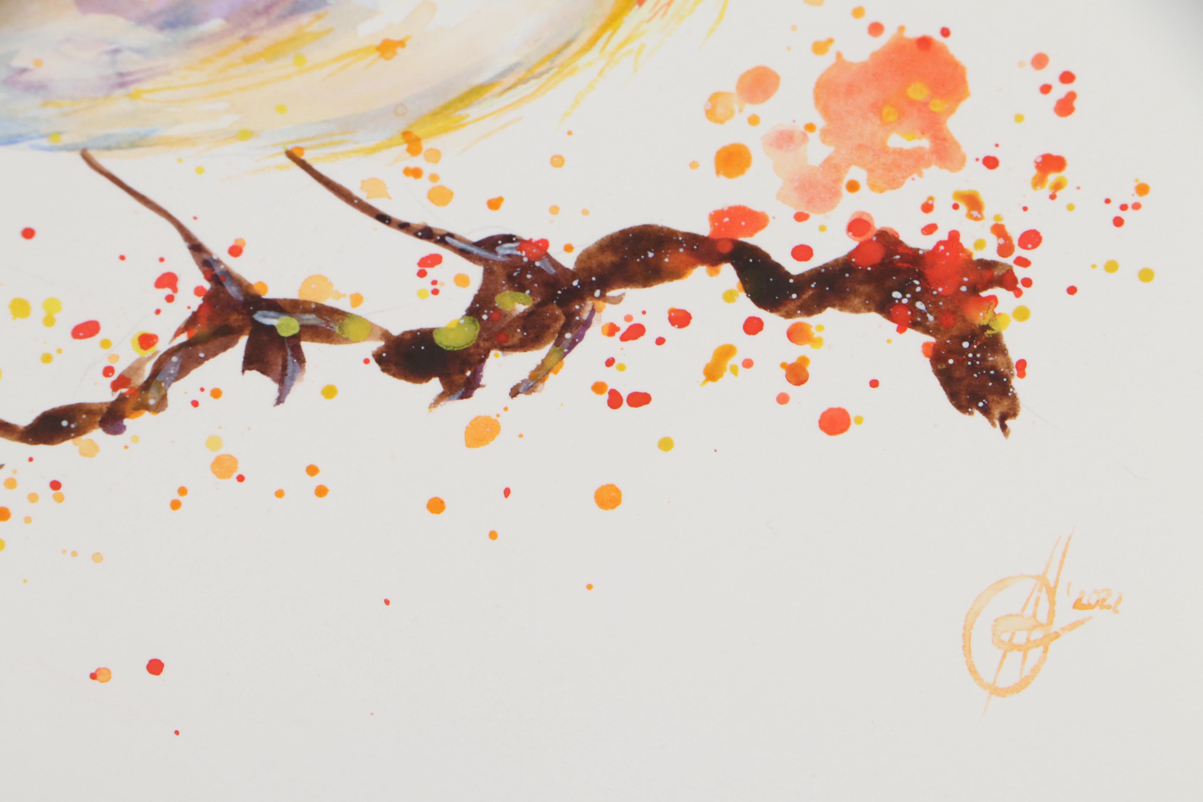 Alyona Glushchenko Watercolor Painting of Bird, 2022