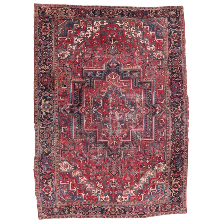 9'2 x 13' Hand-Knotted Persian Heriz Room Sized Rug