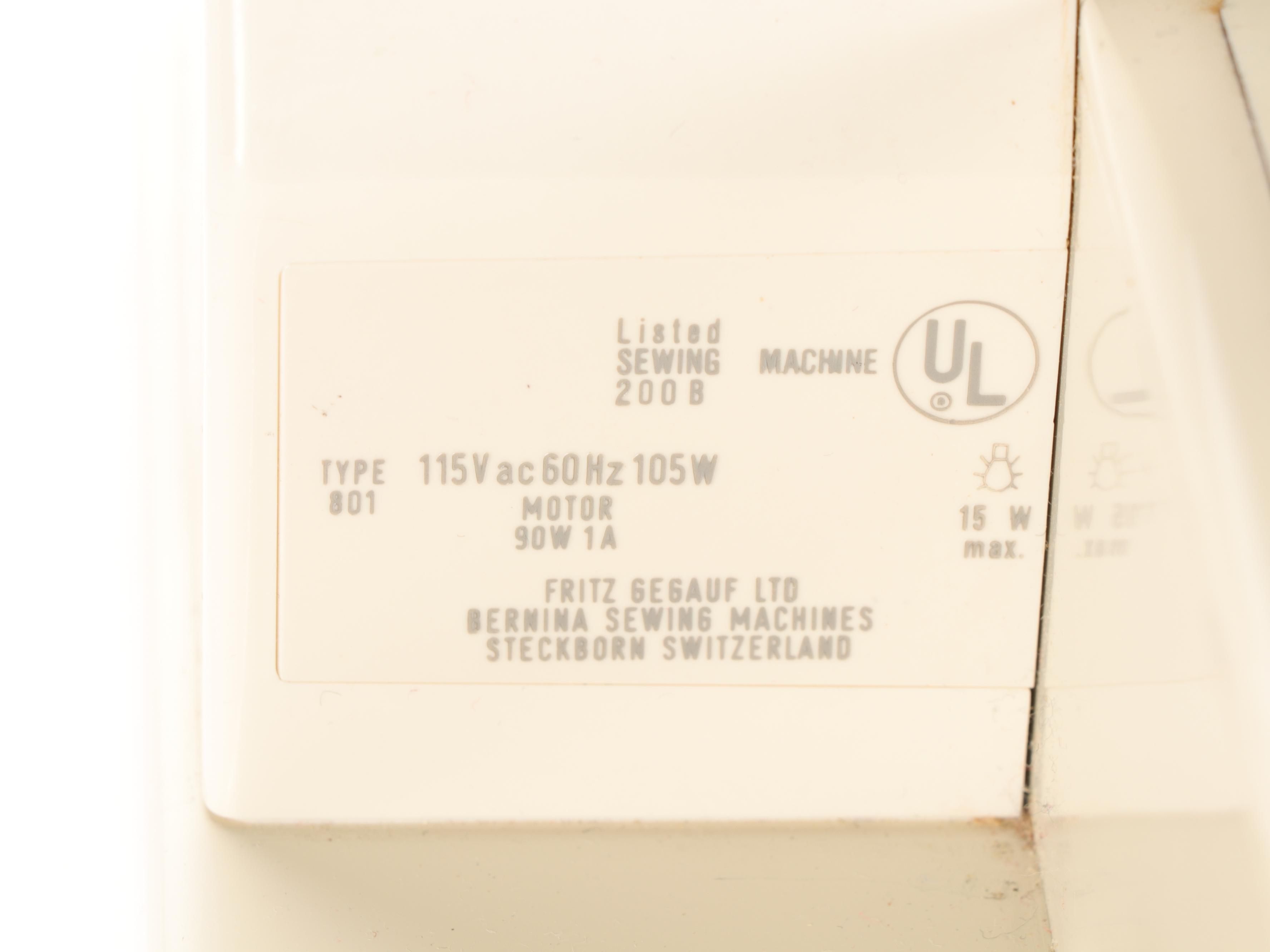 Bernina Electronic Sewing Machine With Case and Accessories