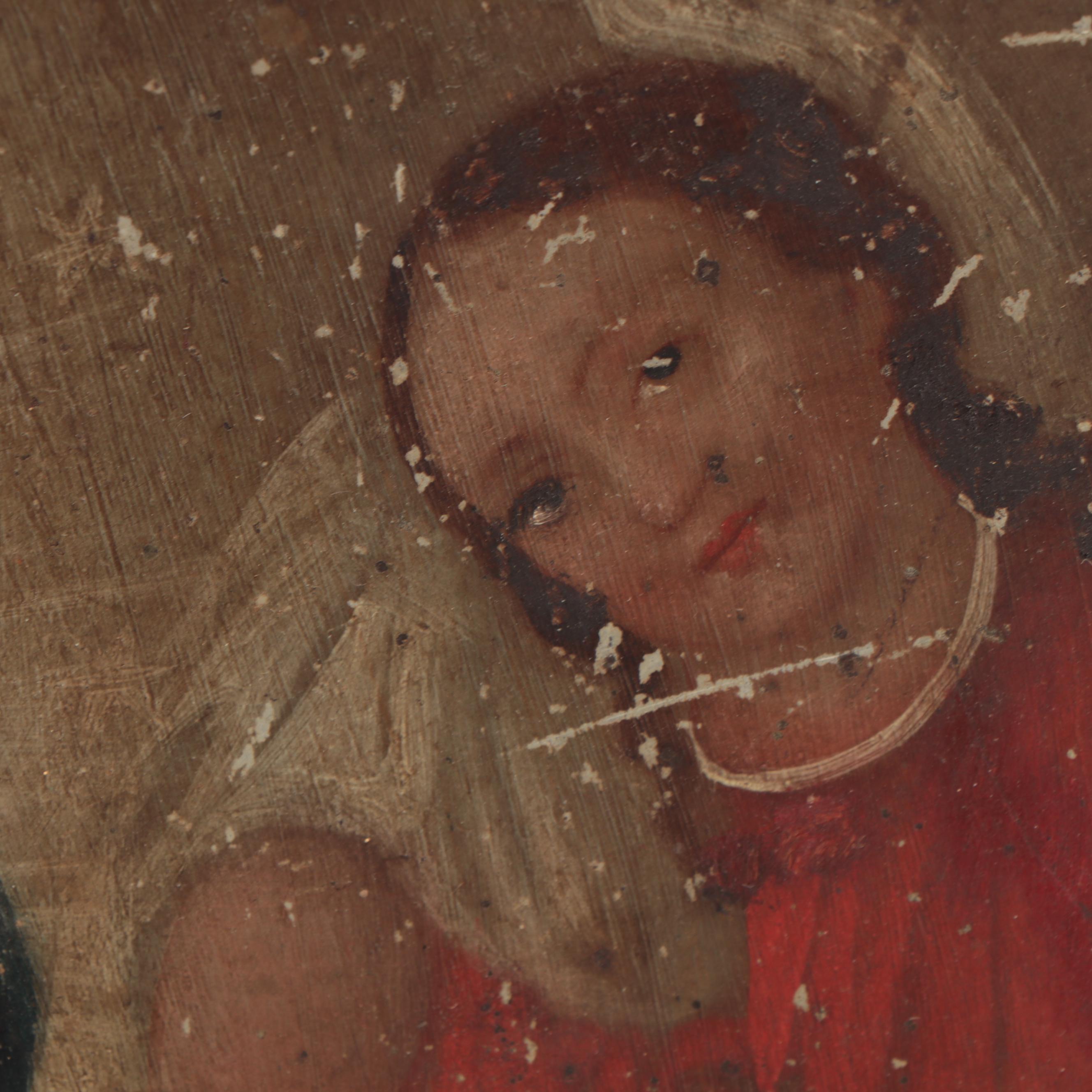 Mexican Retablo Painting of The Virgin Mary, Circa 1900