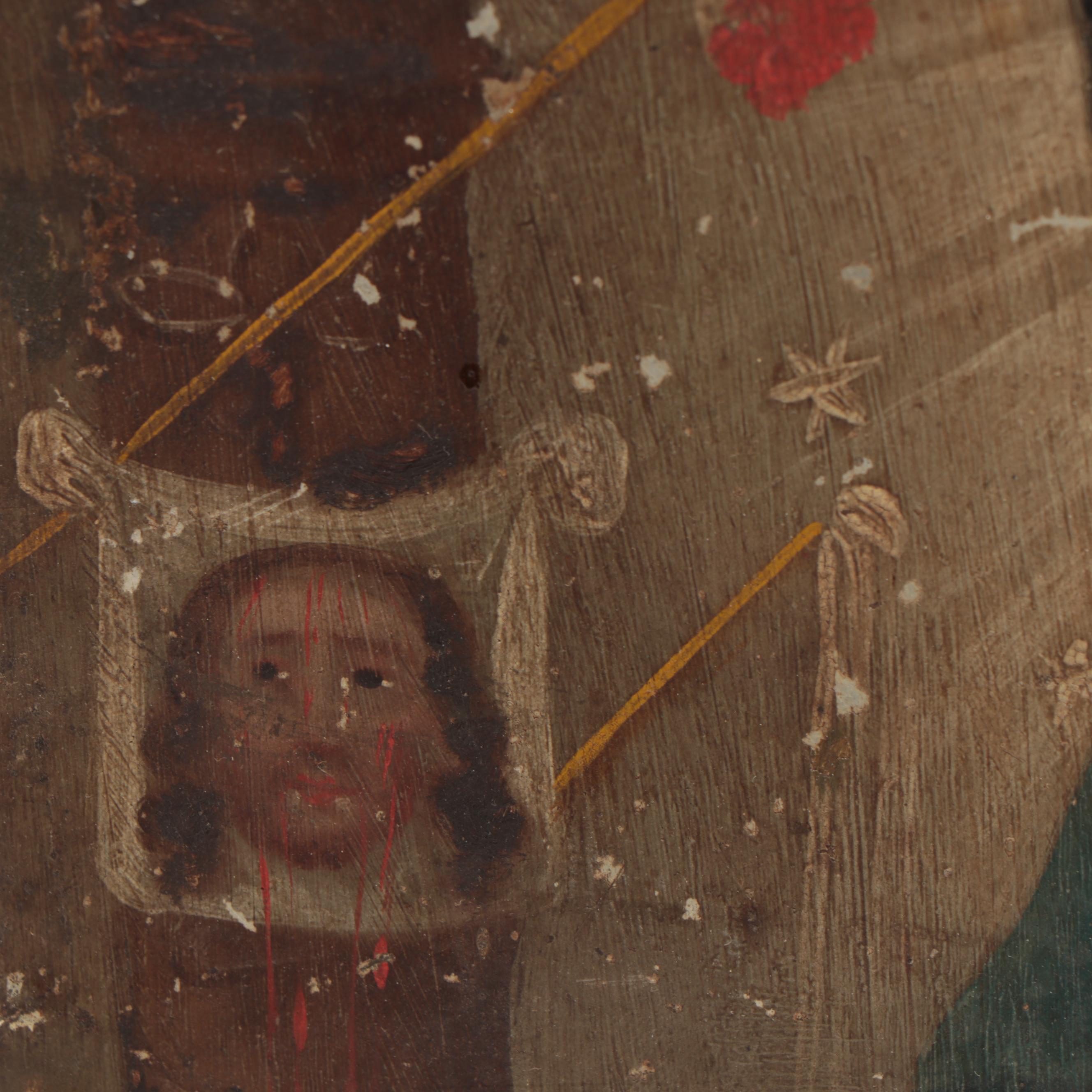 Mexican Retablo Painting of The Virgin Mary, Circa 1900