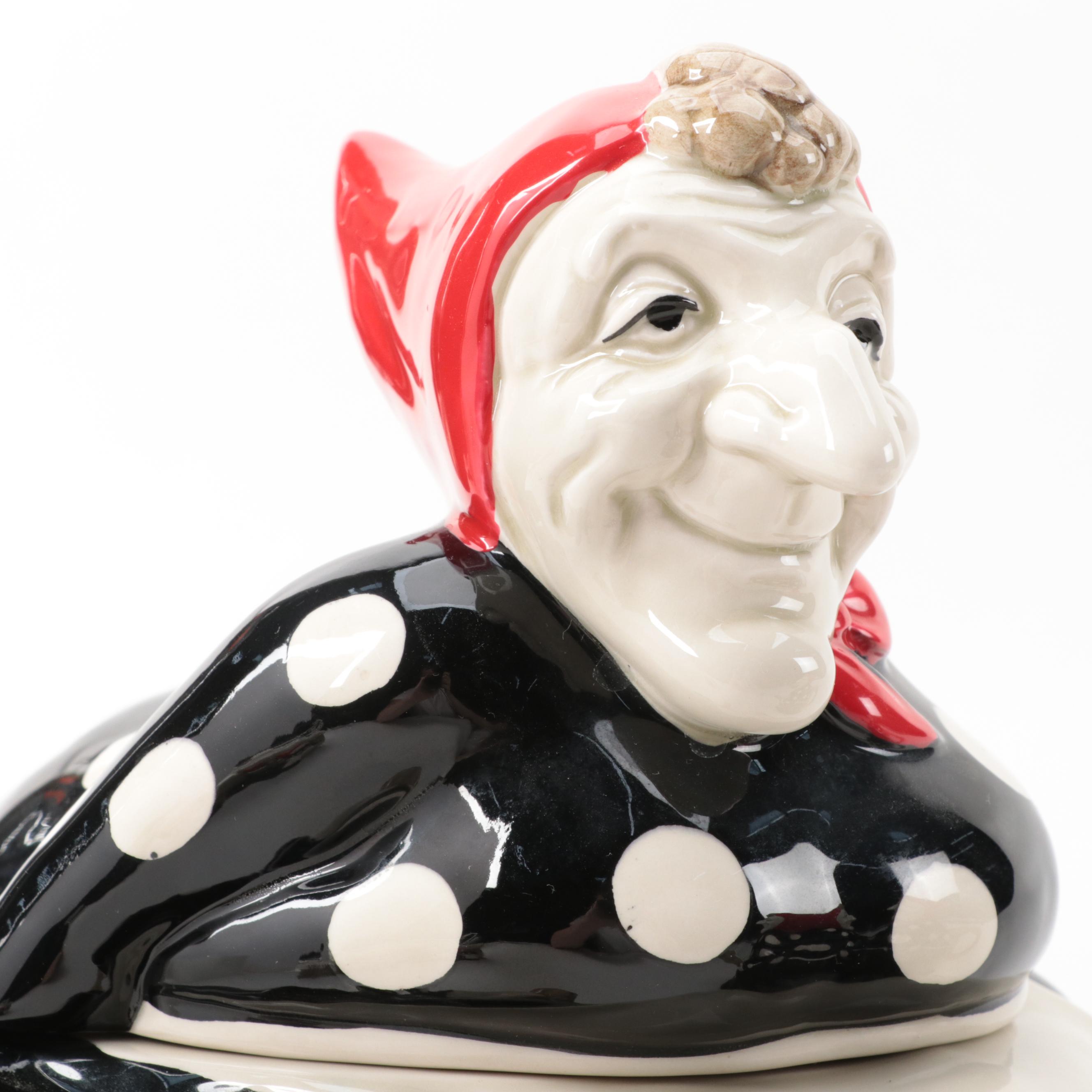 Fitz and Floyd "Kitchen Witch" Ceramic Teapot, Cups, Candle Holder and More