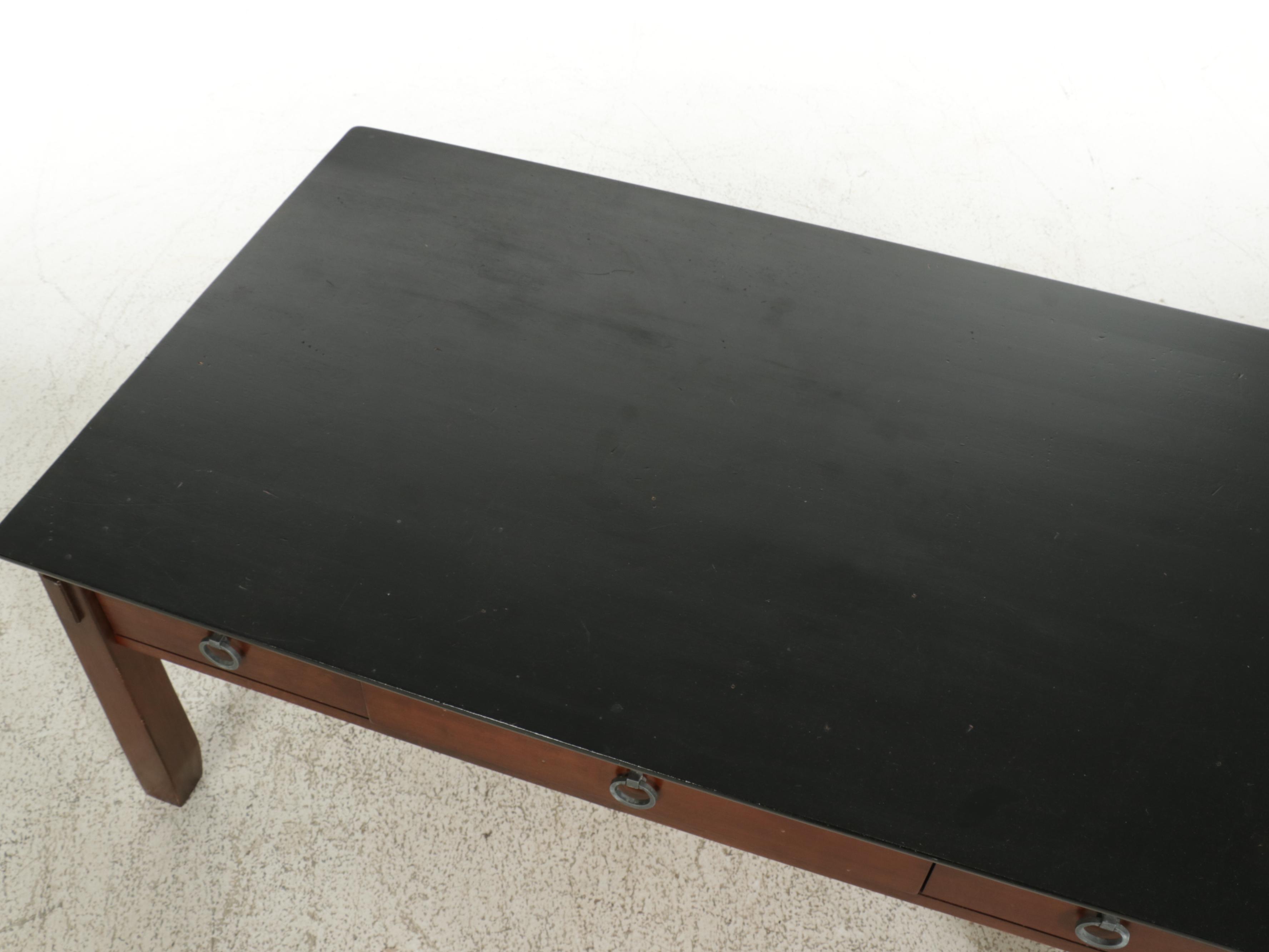 American Signature Single-Drawer Coffee Table with Ebonized Wood Top