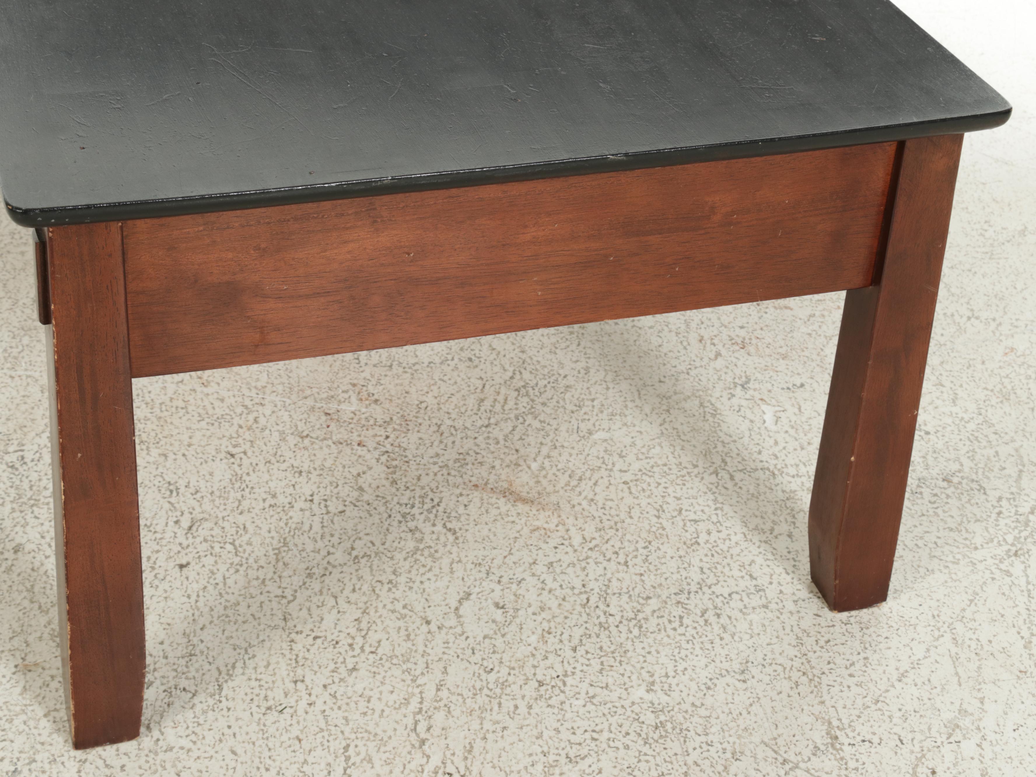 American Signature Single-Drawer Coffee Table with Ebonized Wood Top
