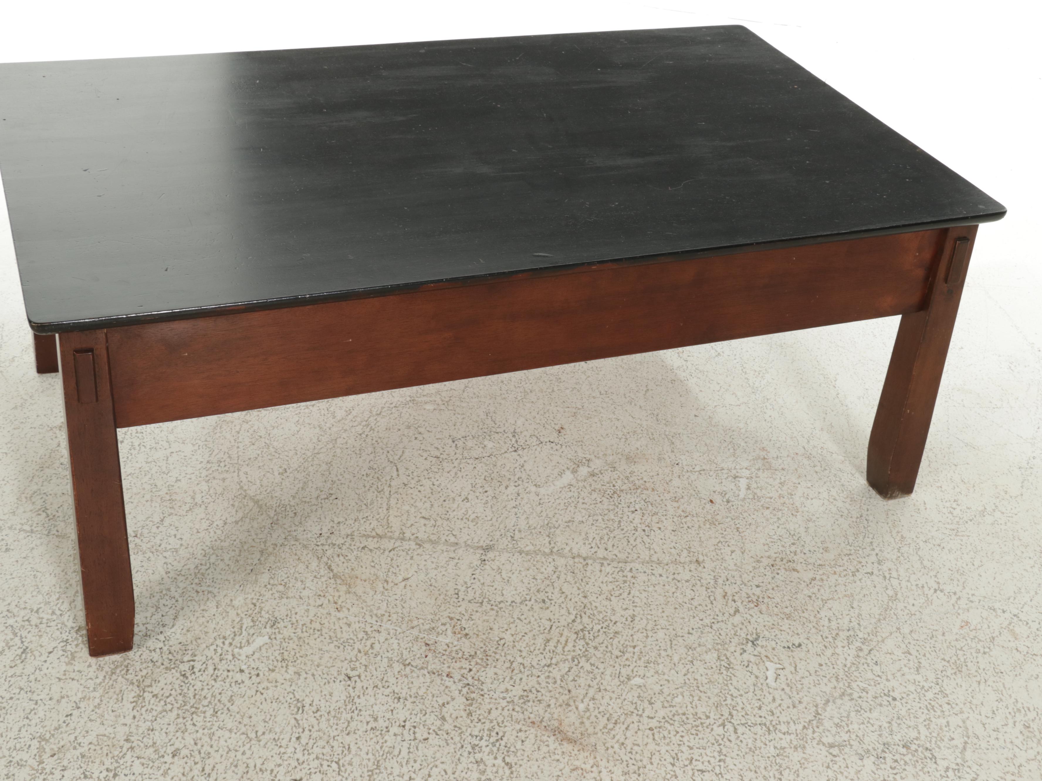 American Signature Single-Drawer Coffee Table with Ebonized Wood Top