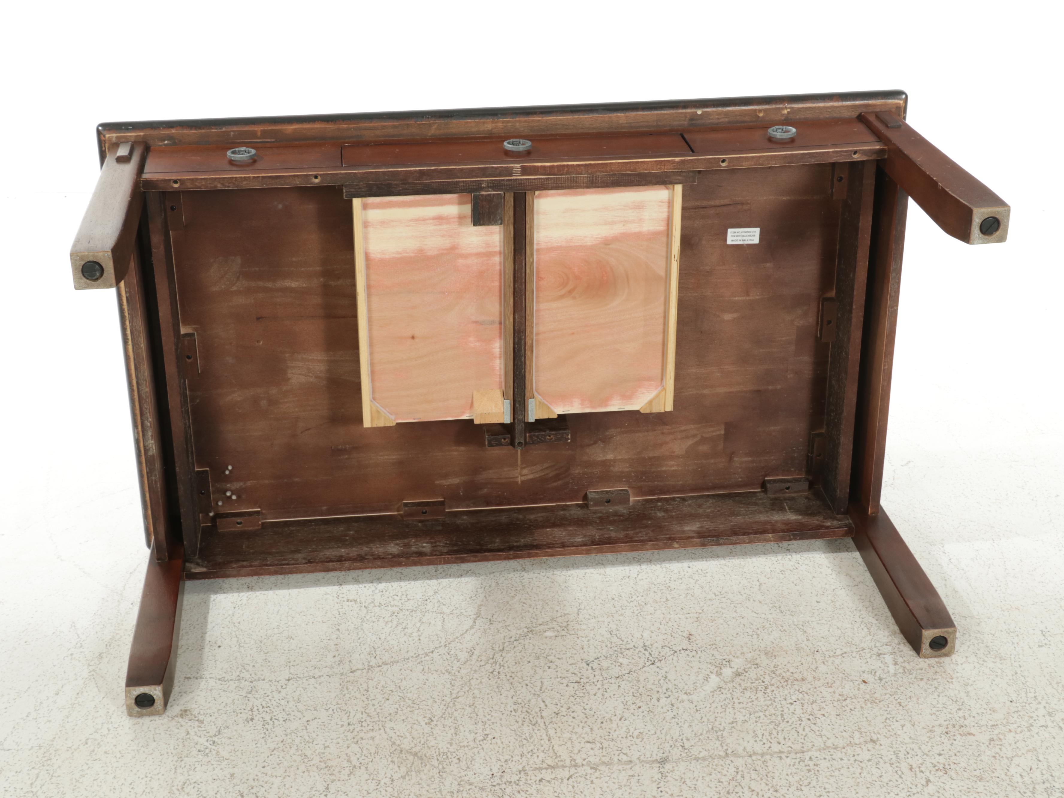 American Signature Single-Drawer Coffee Table with Ebonized Wood Top