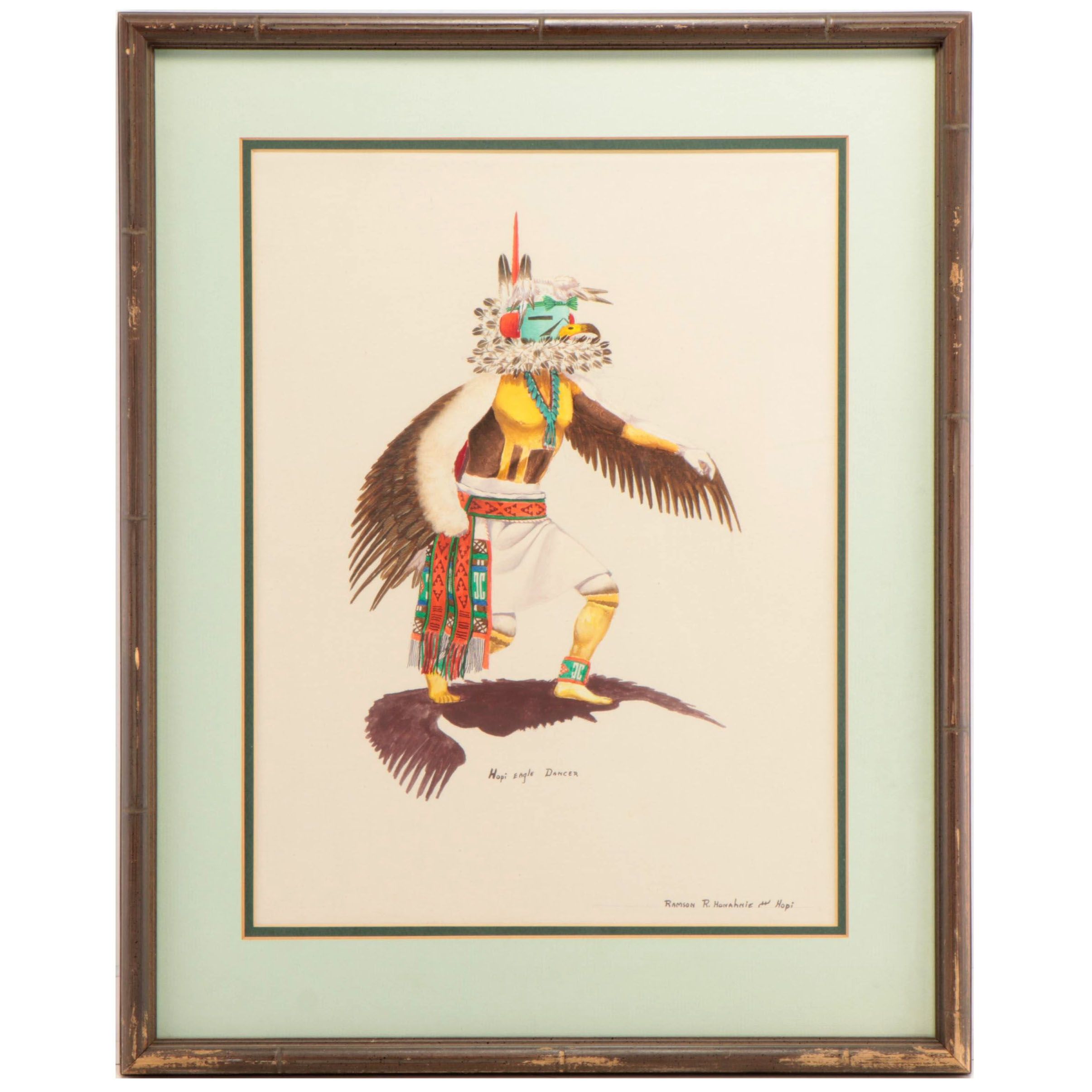 Ramson R. Honahnie Acrylic Painting "Hopi Eagle Dancer"