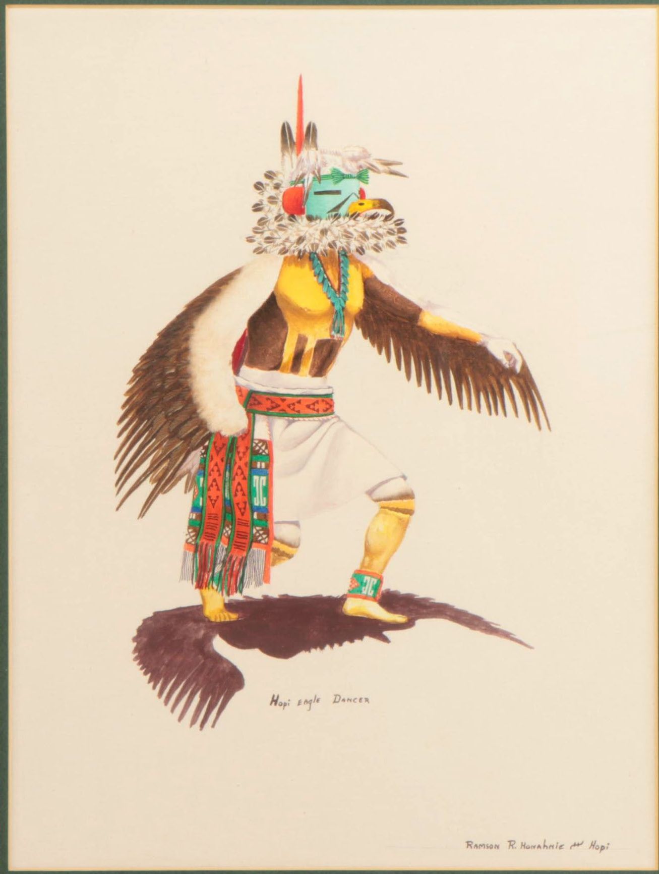 Ramson R. Honahnie Acrylic Painting "Hopi Eagle Dancer"