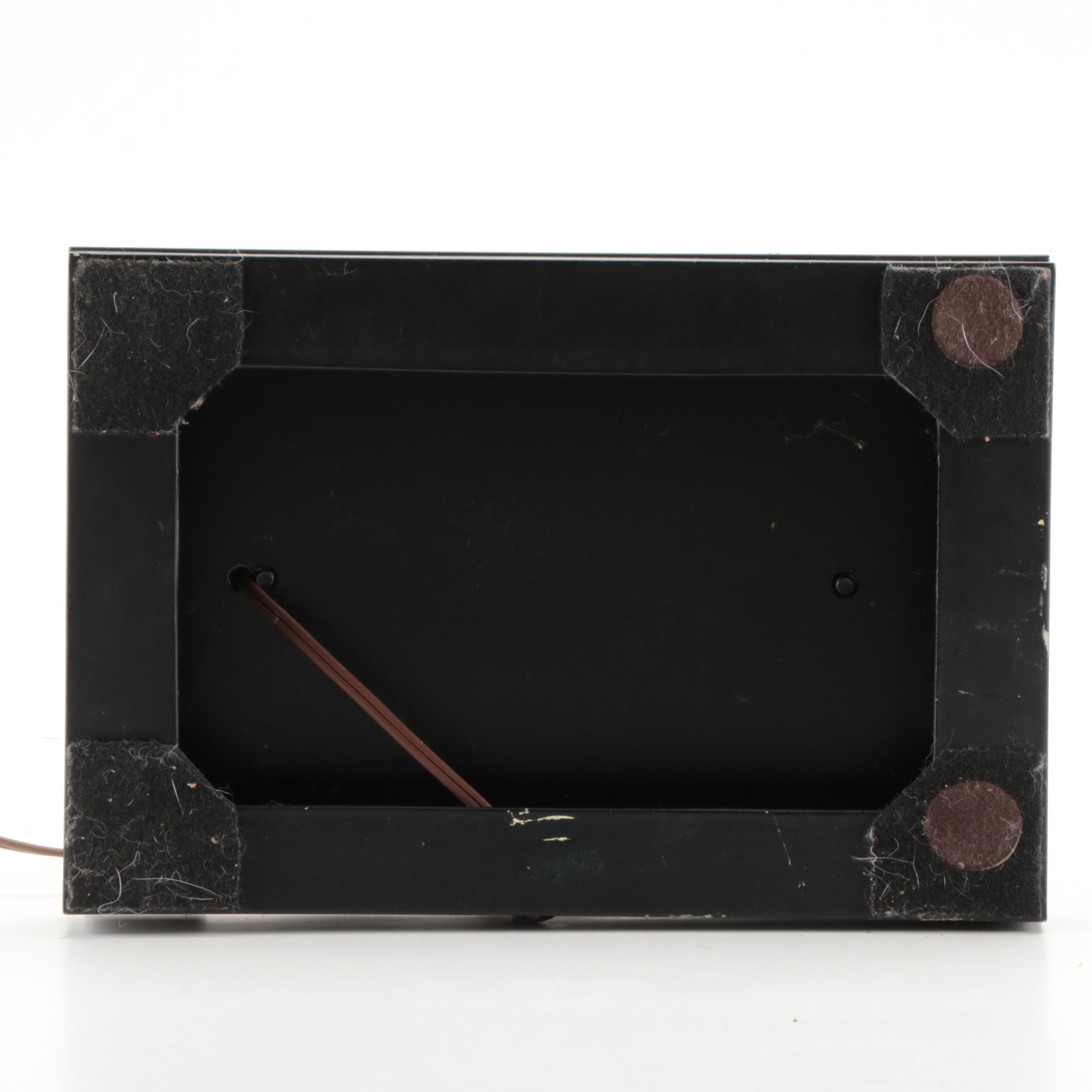 Wooden Shade Modernist Style Sculptural Accent Lamp