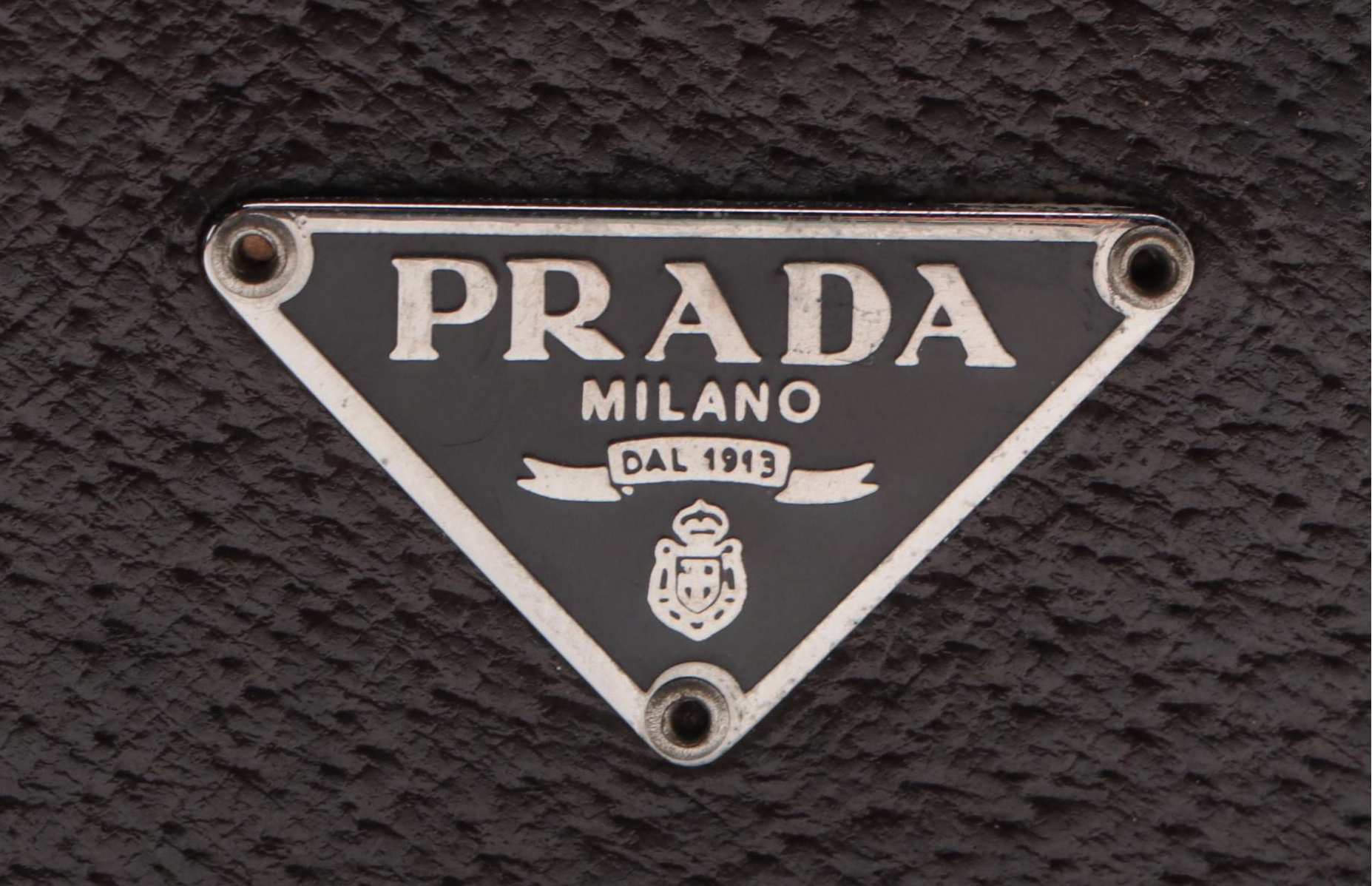 Prada Small Bauletto Handbag in Dark Brown Cinghiale Leather