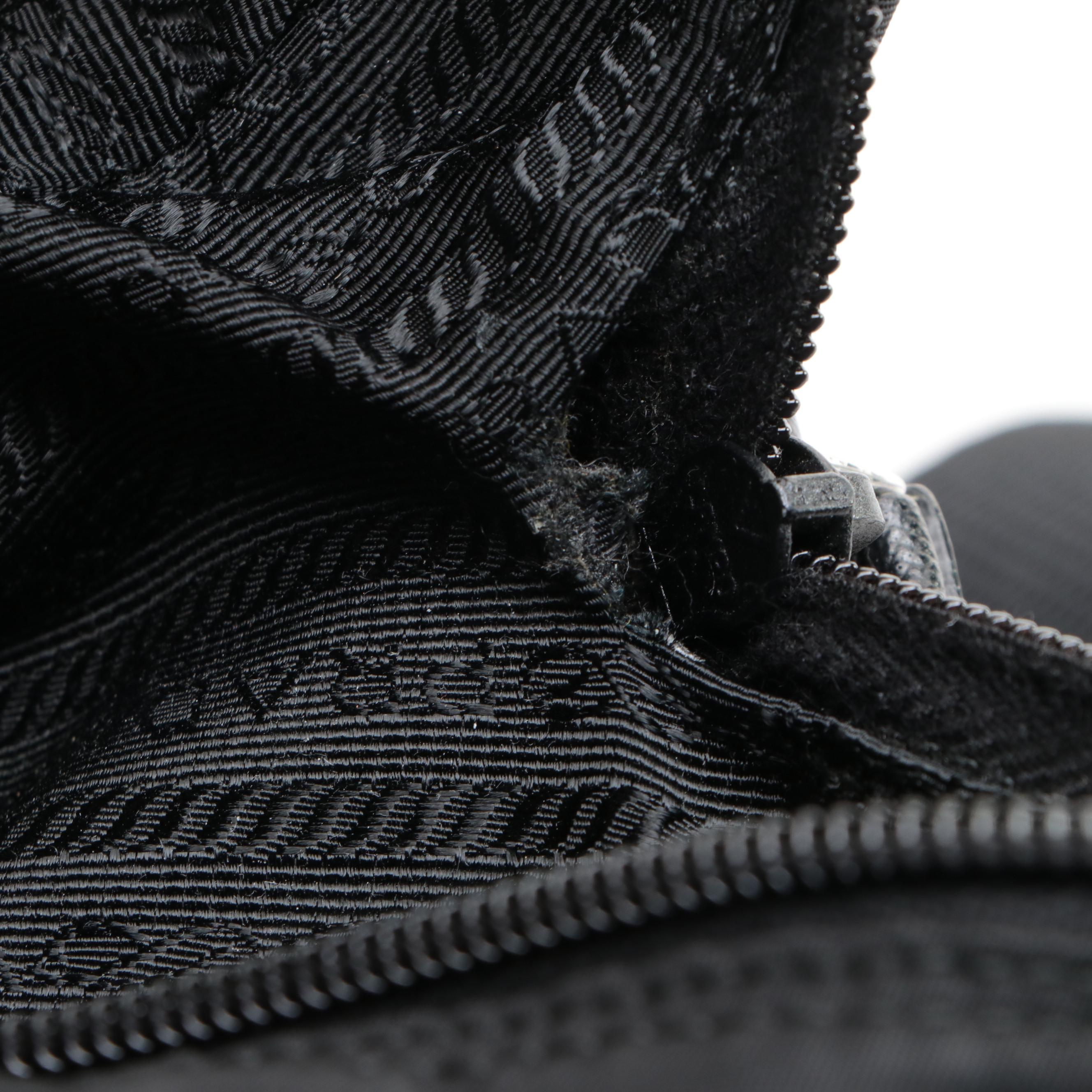 Prada Crossbody Bag in Black Tessuto Nylon and Saffiano Leather