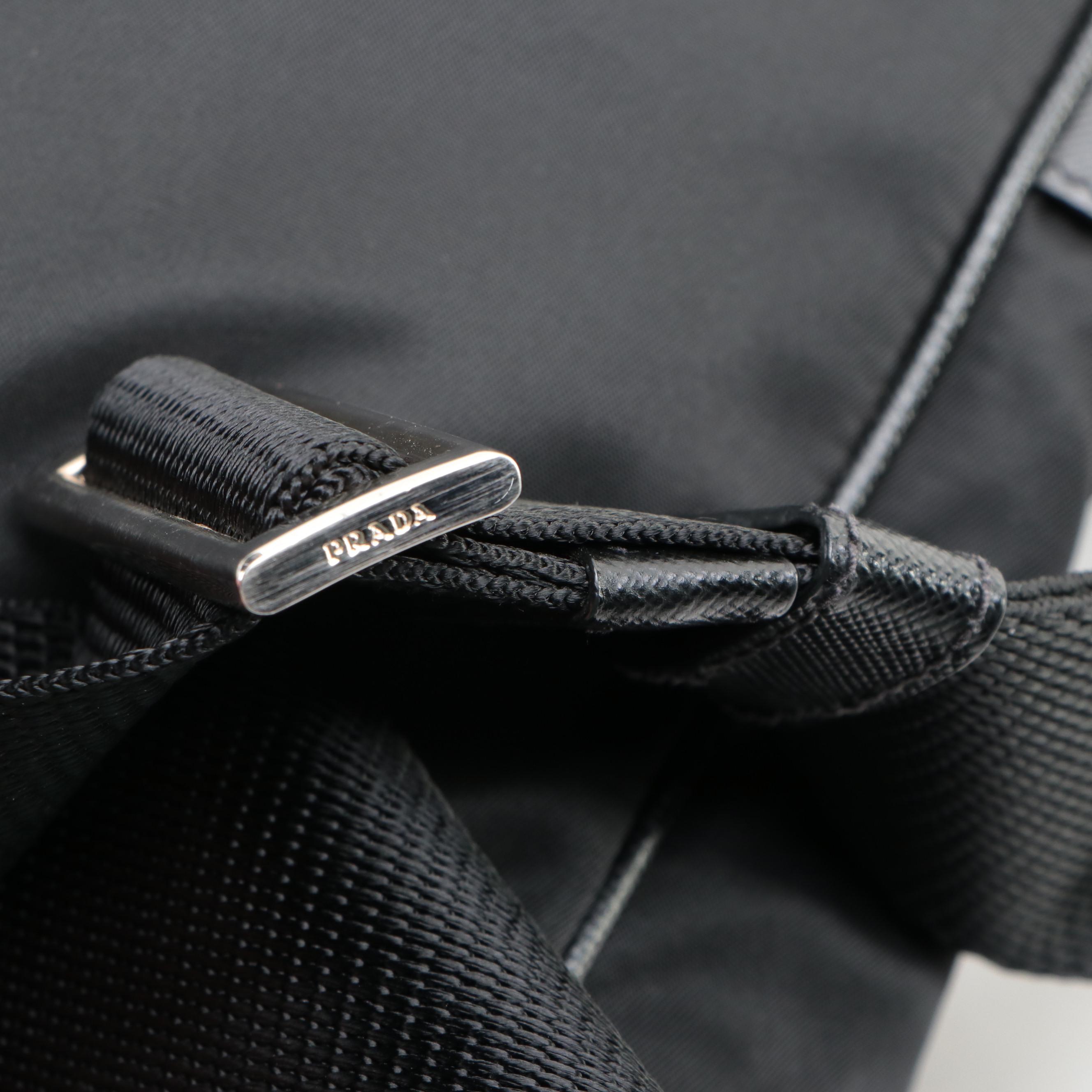 Prada Crossbody Bag in Black Tessuto Nylon and Saffiano Leather