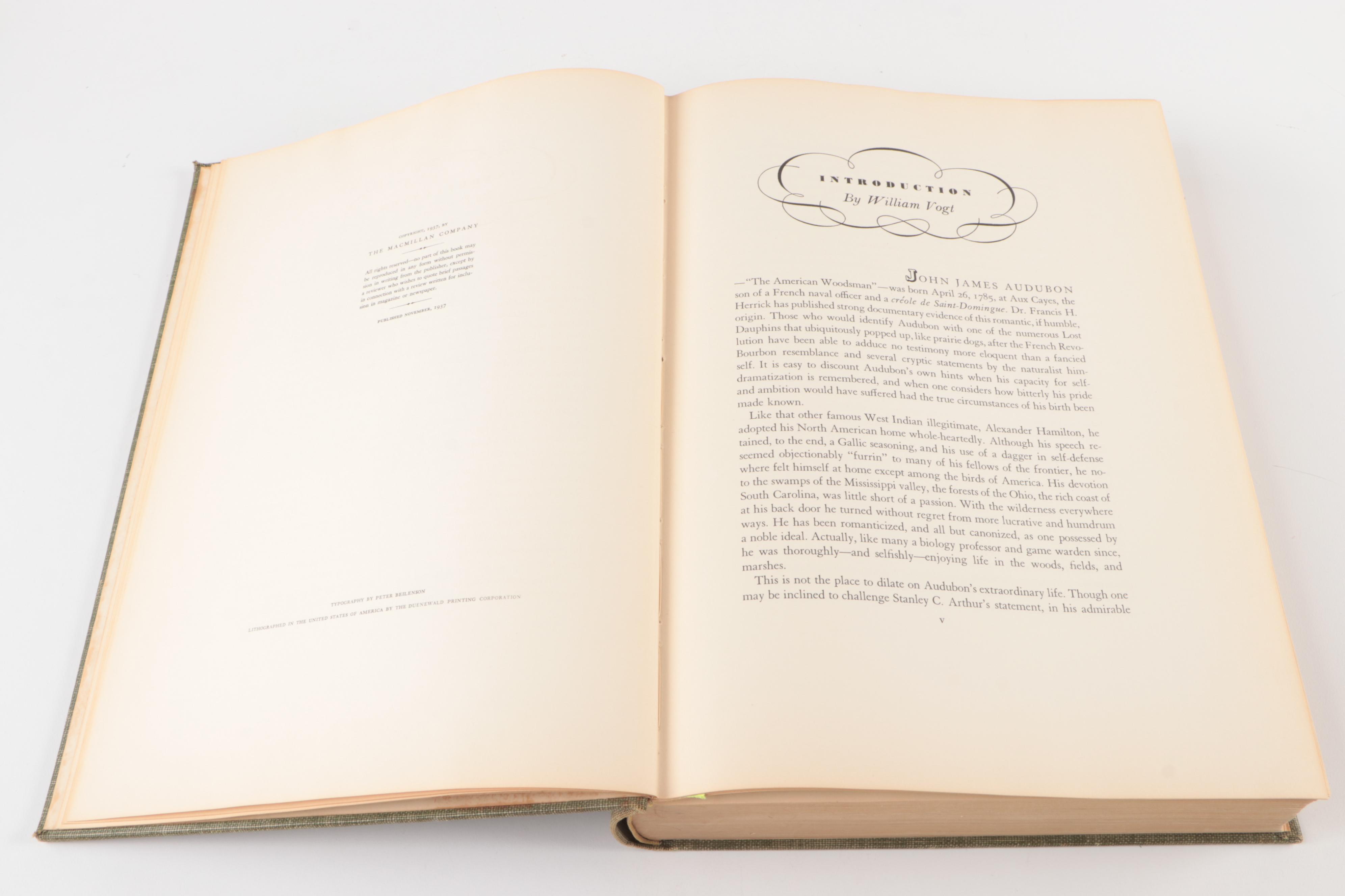 First Edition Thus "The Birds of America" by John James Audubon, 1937