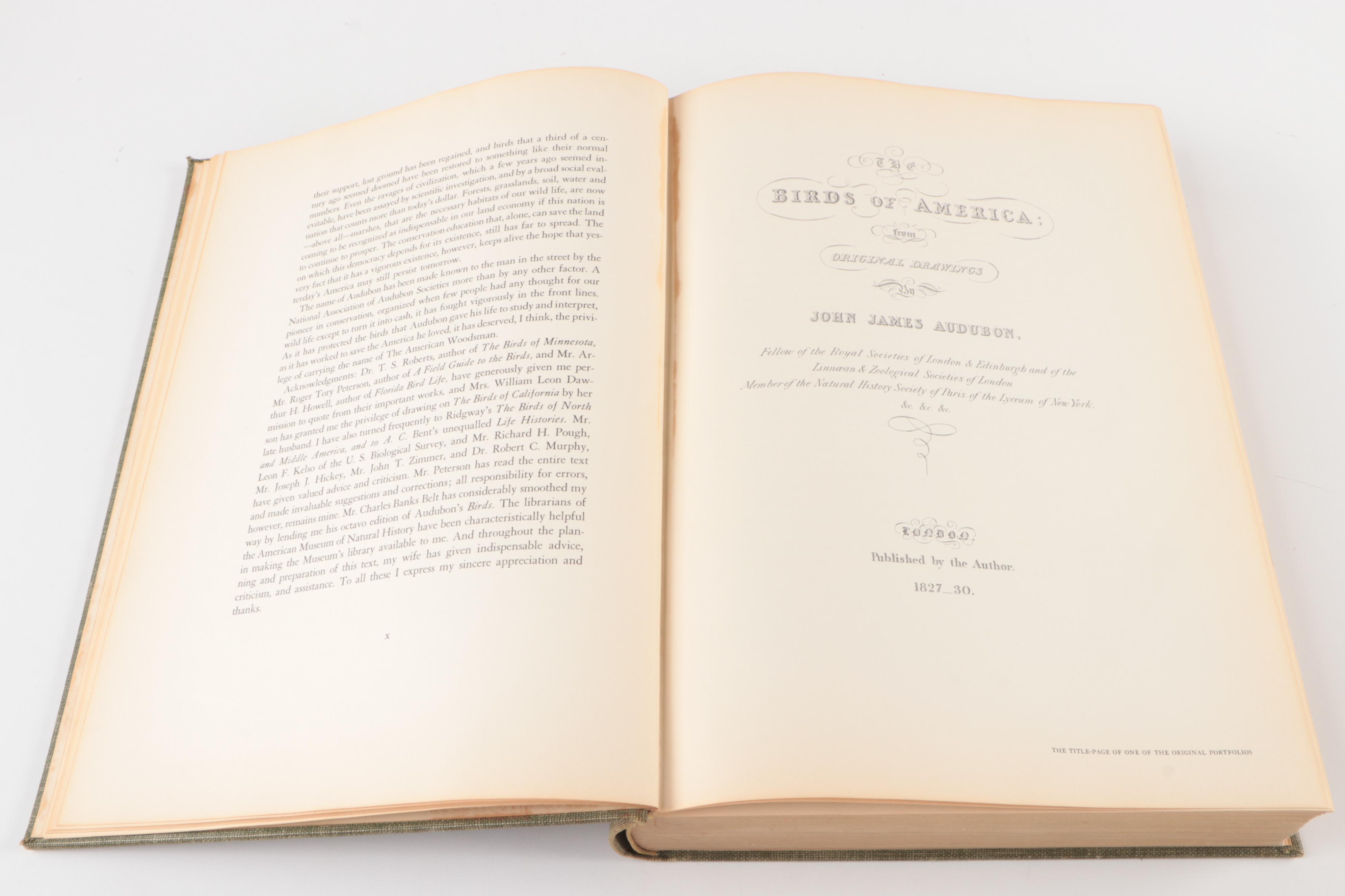 First Edition Thus "The Birds of America" by John James Audubon, 1937