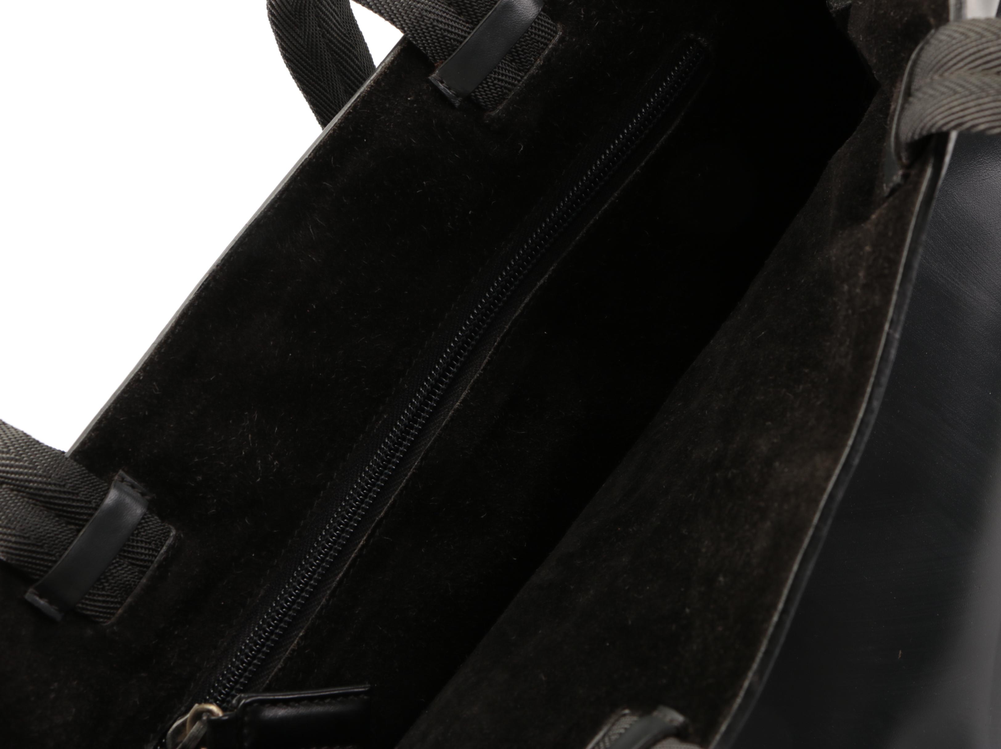 Prada Dark Navy Leather Tote Bag