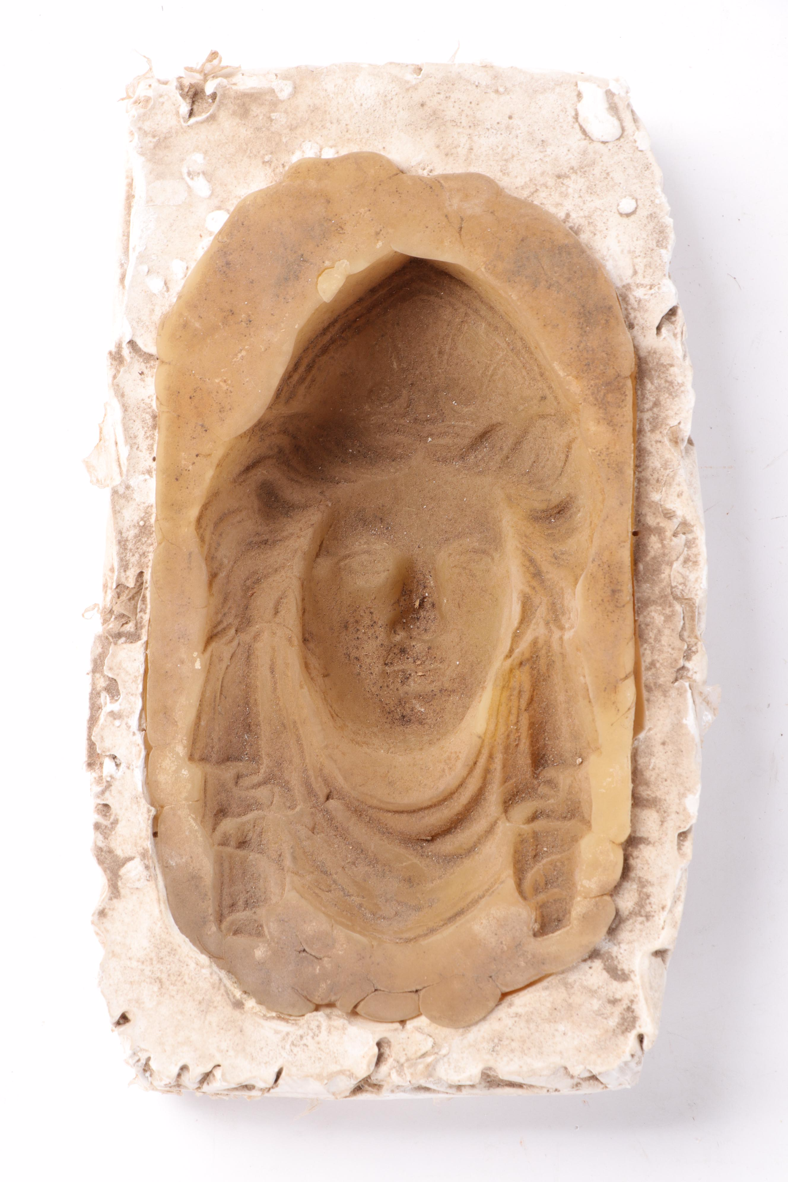 Neoclassical Plaster and Wooden Column Capitals With Mold and Frieze