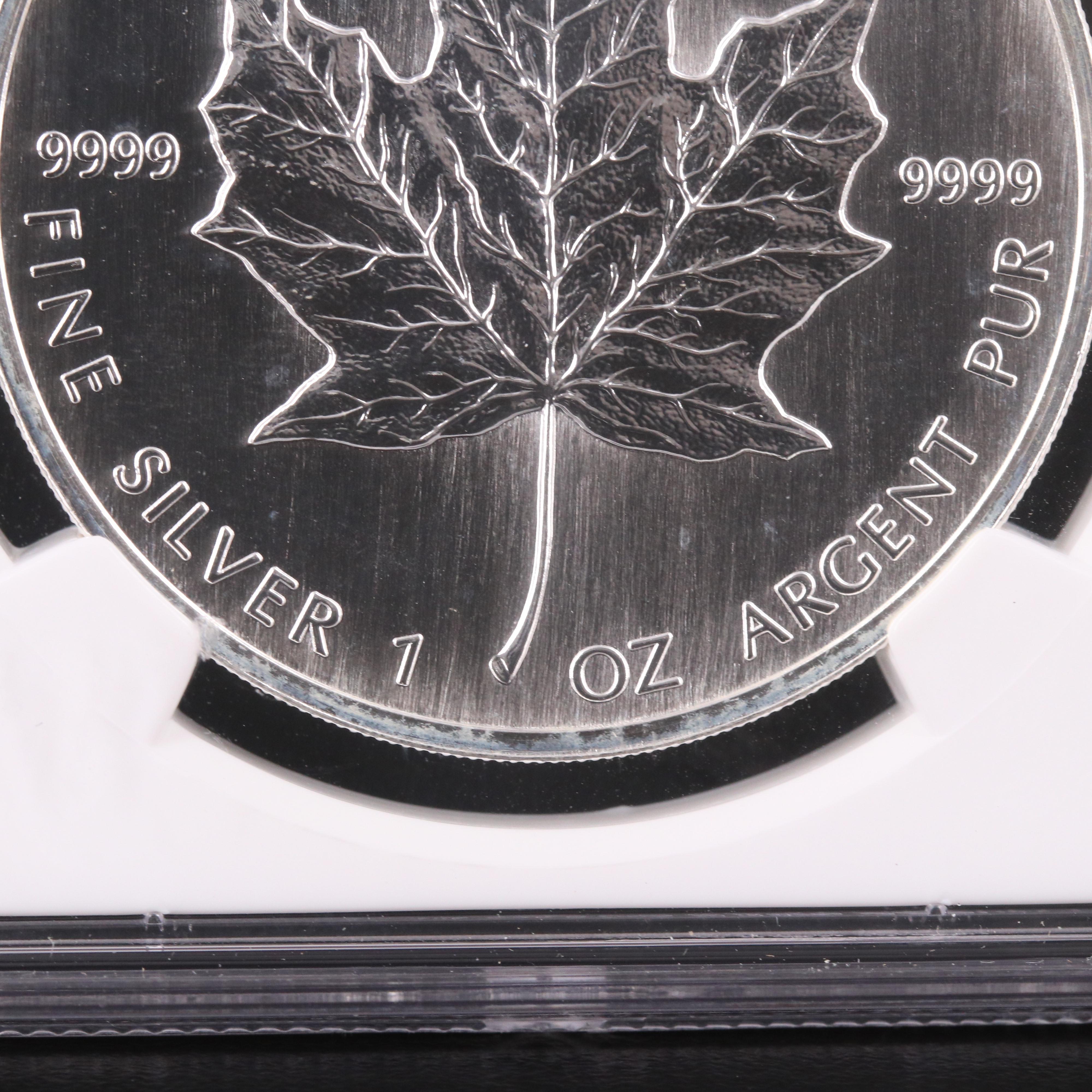 NGC Graded MS67 1994 Canada $5 Maple Leaf Silver Coin