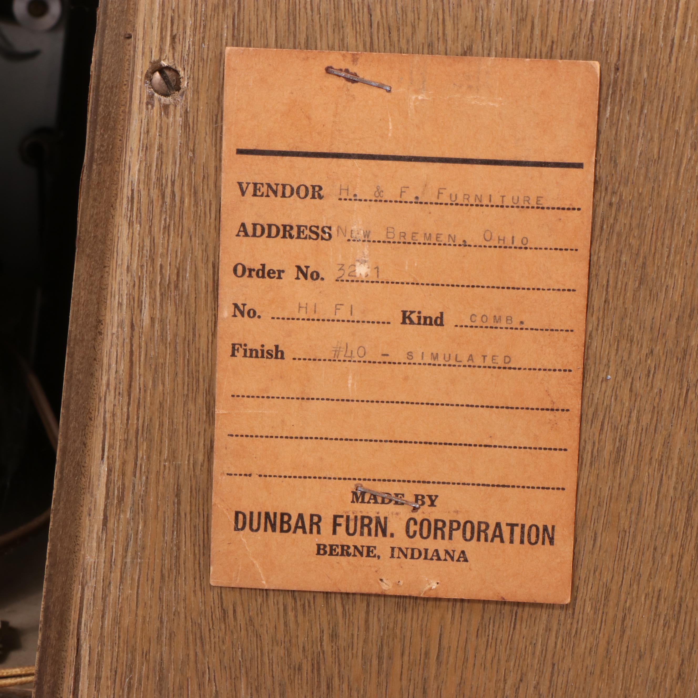 Capehart Stereo System in Dunbar Mid Century Modern Console Cabinet