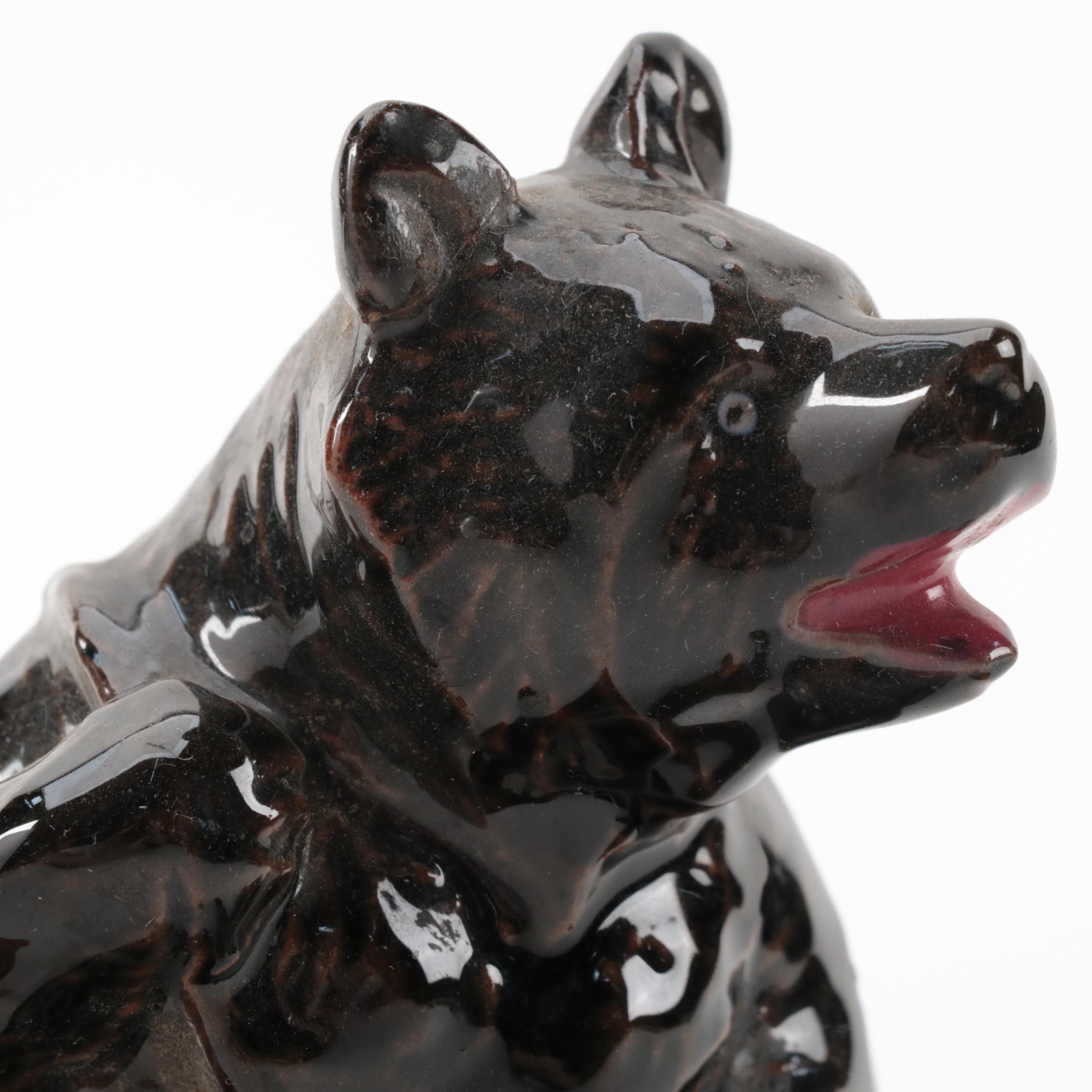 Japanese and Other Ceramic Bear Figurines with Planter, Mid-20th Century