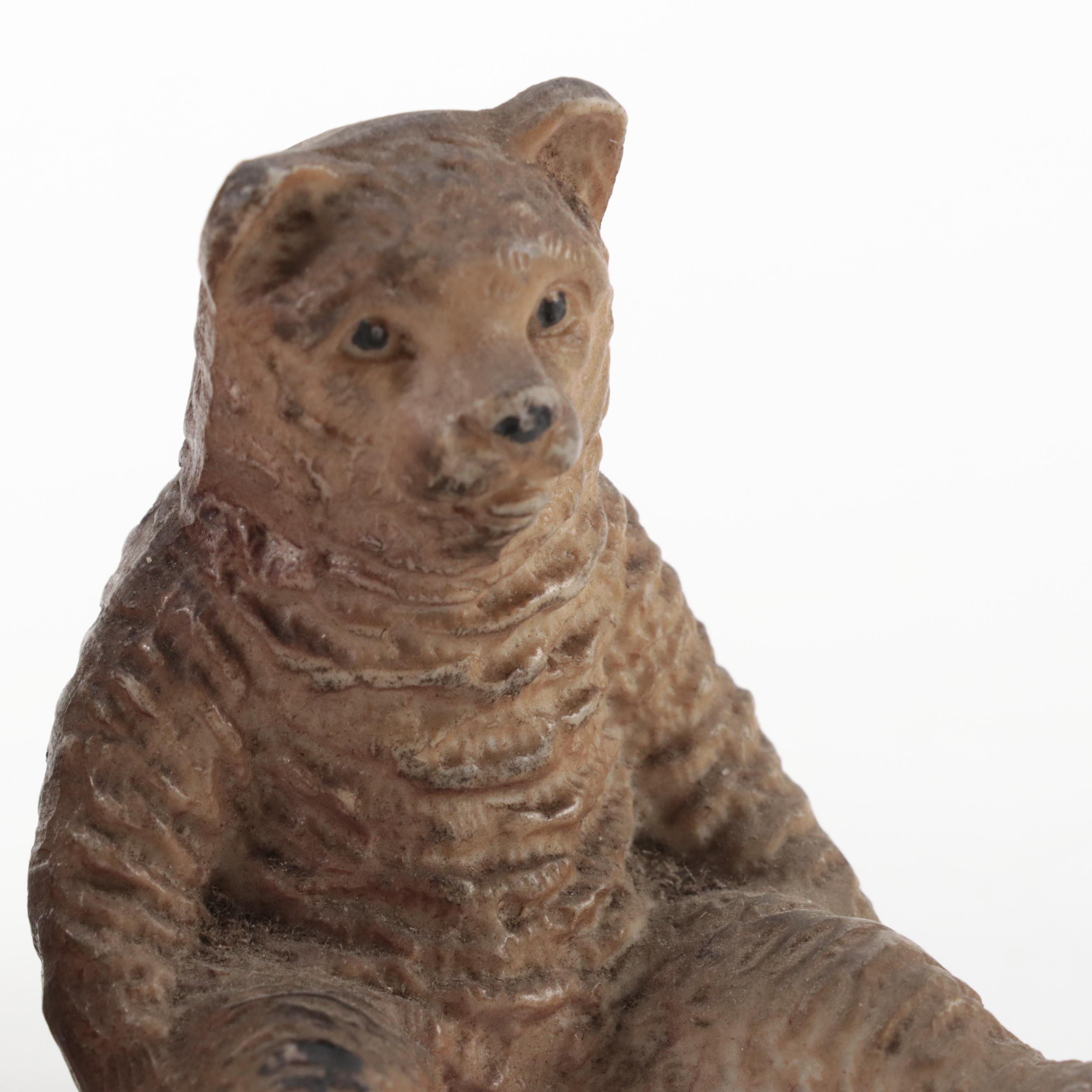 Japanese and Other Ceramic Bear Figurines with Planter, Mid-20th Century