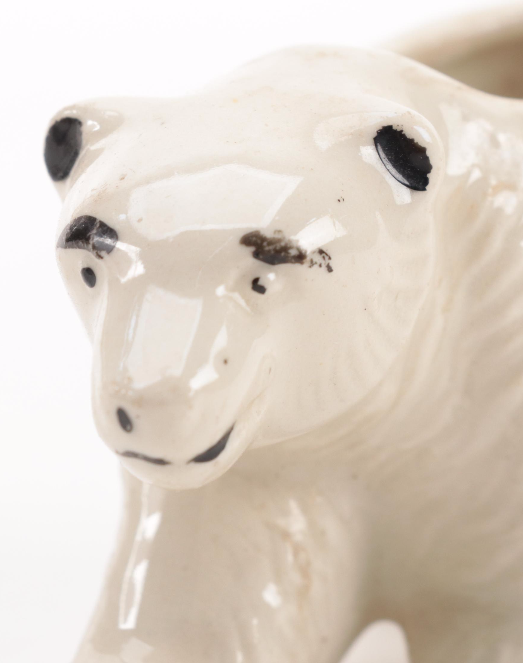 Japanese and Other Ceramic Bear Figurines with Planter, Mid-20th Century