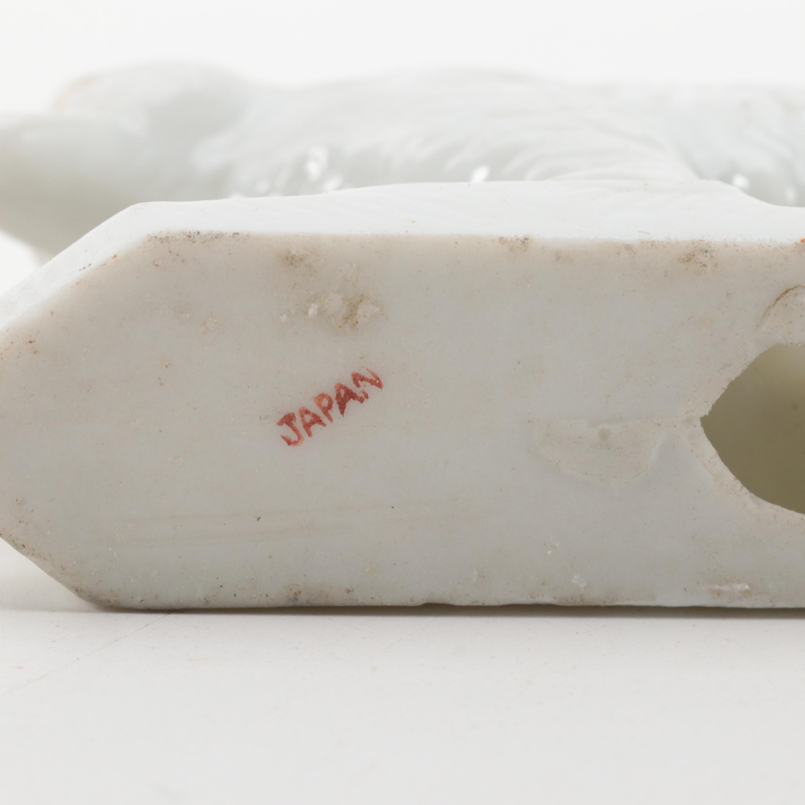 Japanese and Other Ceramic Bear Figurines with Planter, Mid-20th Century