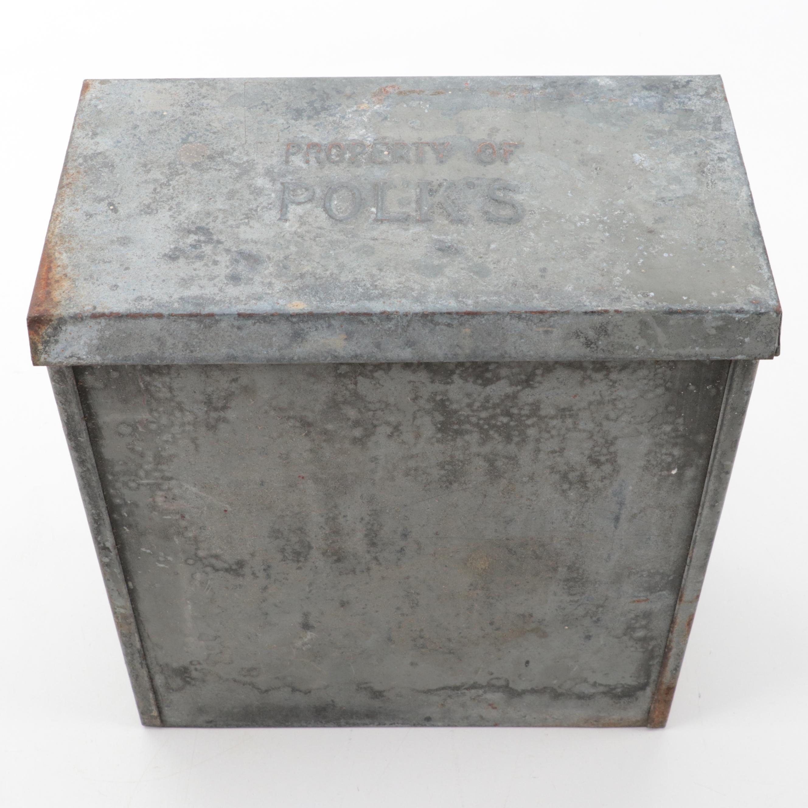 Polk's Milk Metal Container, Late 19th Century