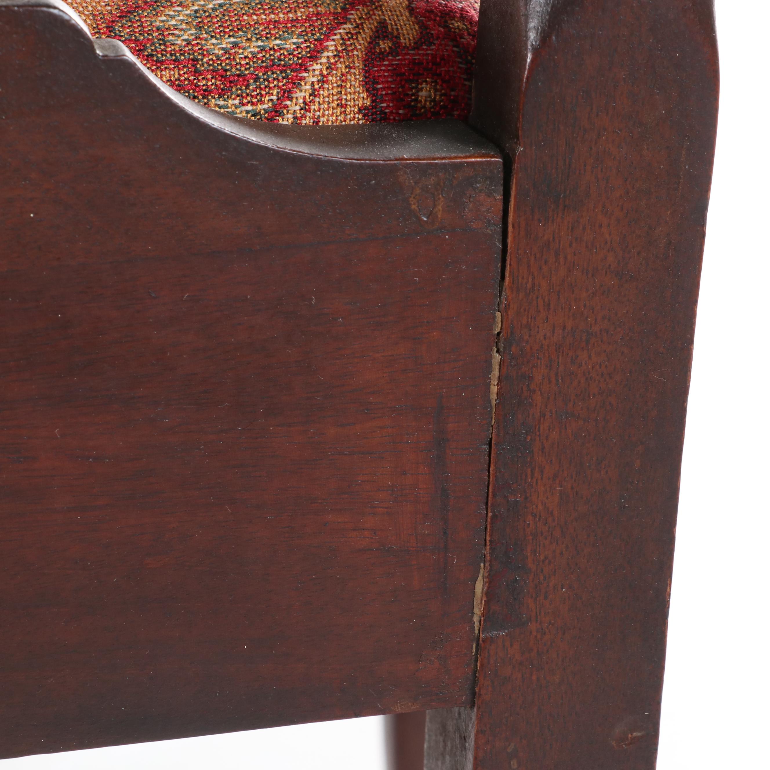 Six Chippendale Style Mahogany Dining Chairs, 1940s