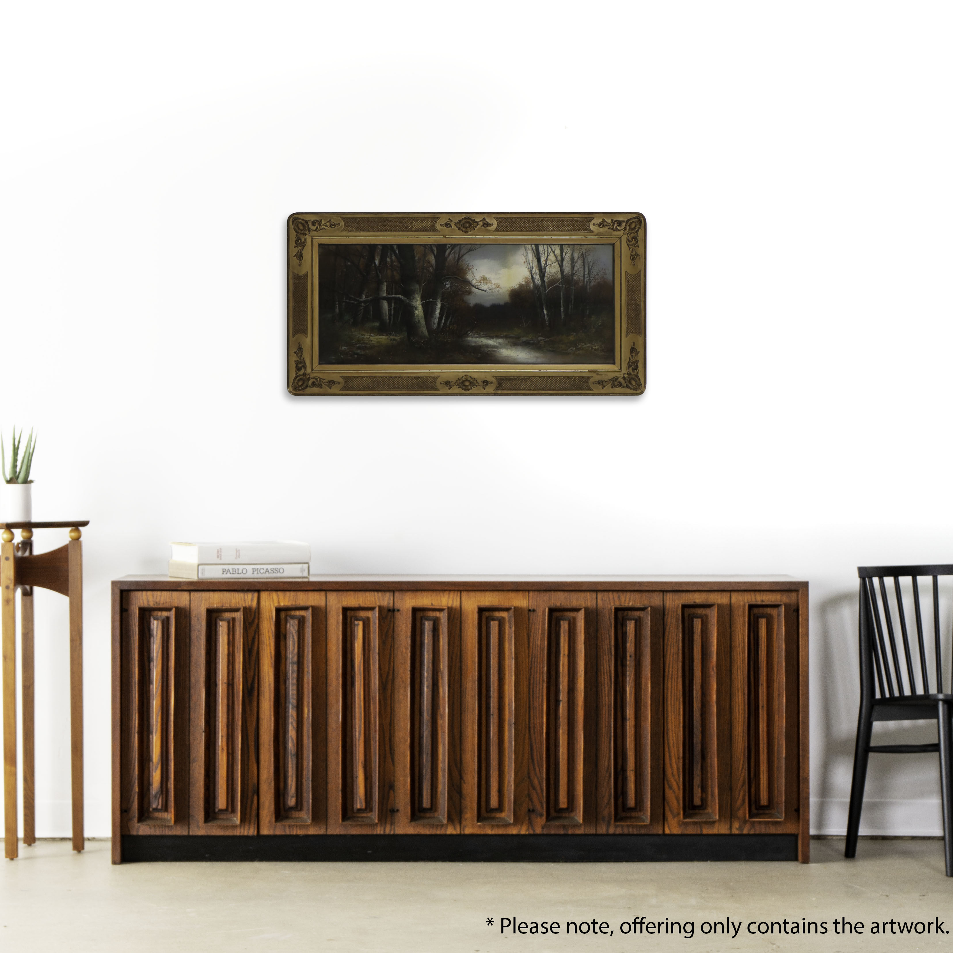 Adolph Schepansky Woodland Landscape Pastel Drawing