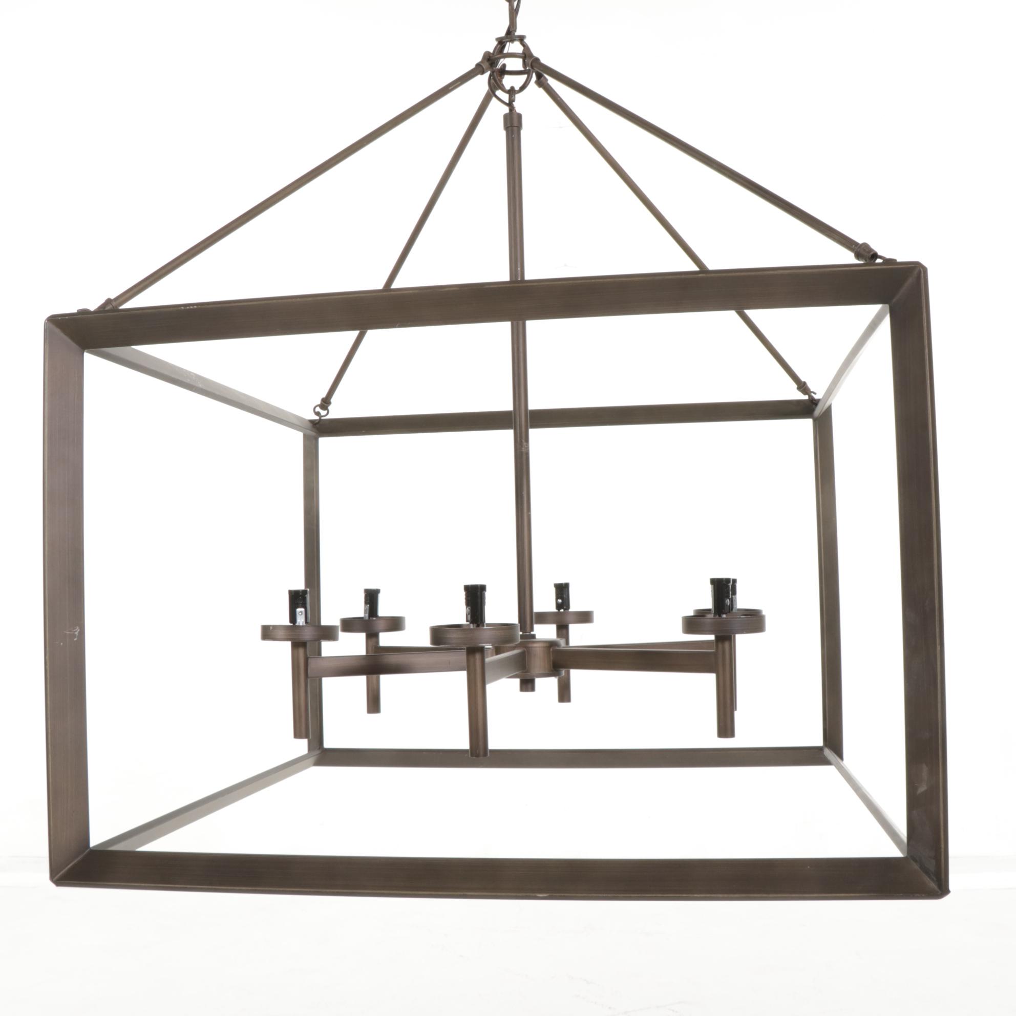 Modern Geometric Metal Cube Chandelier