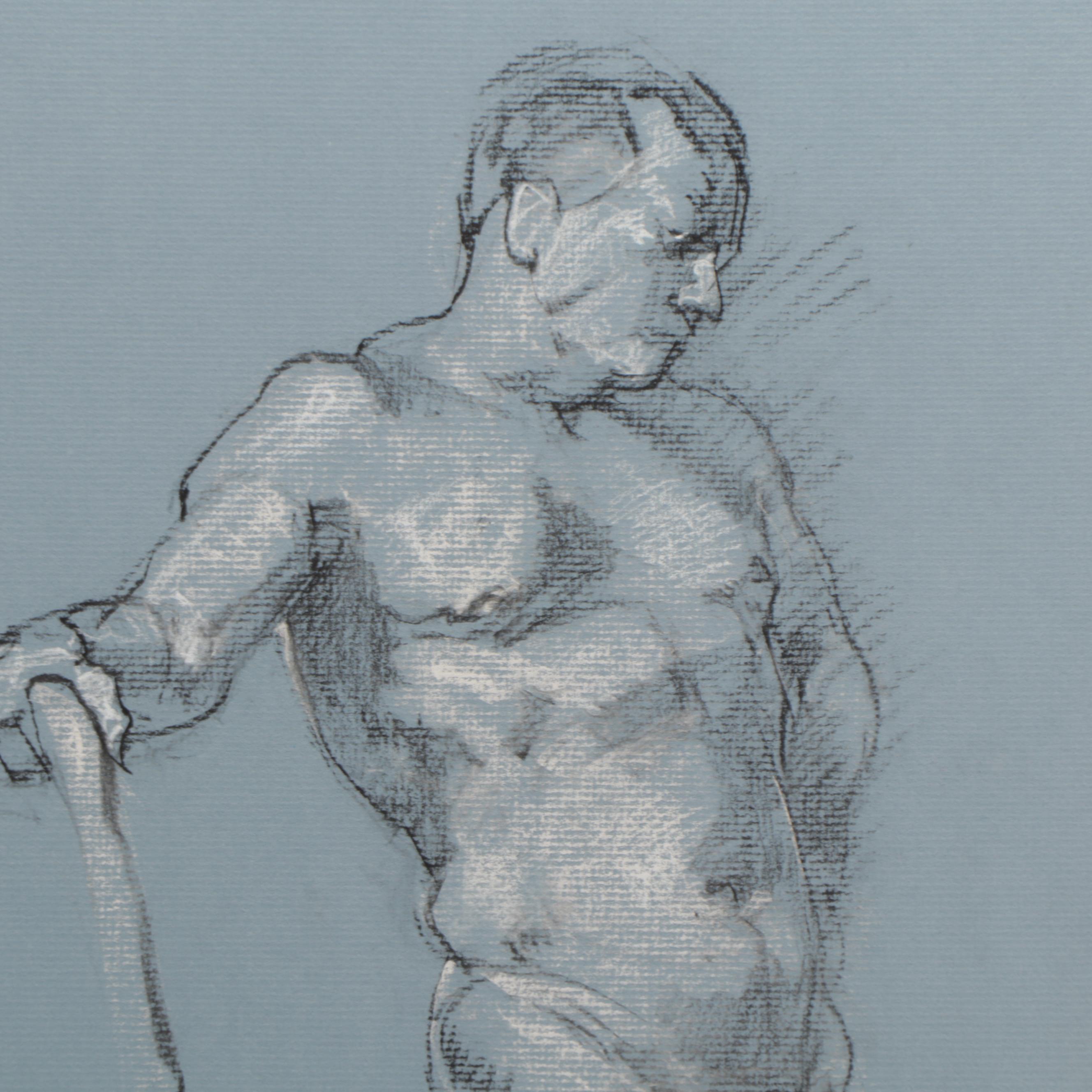 Marlene Steele Mixed Media Sketch of a Male Nude, 2013