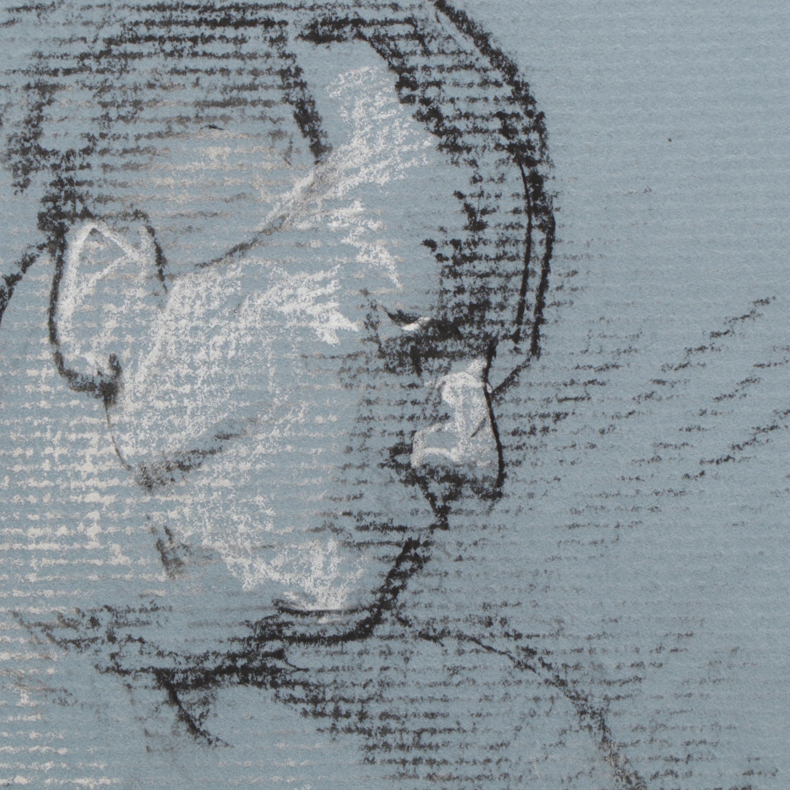 Marlene Steele Mixed Media Sketch of a Male Nude, 2013