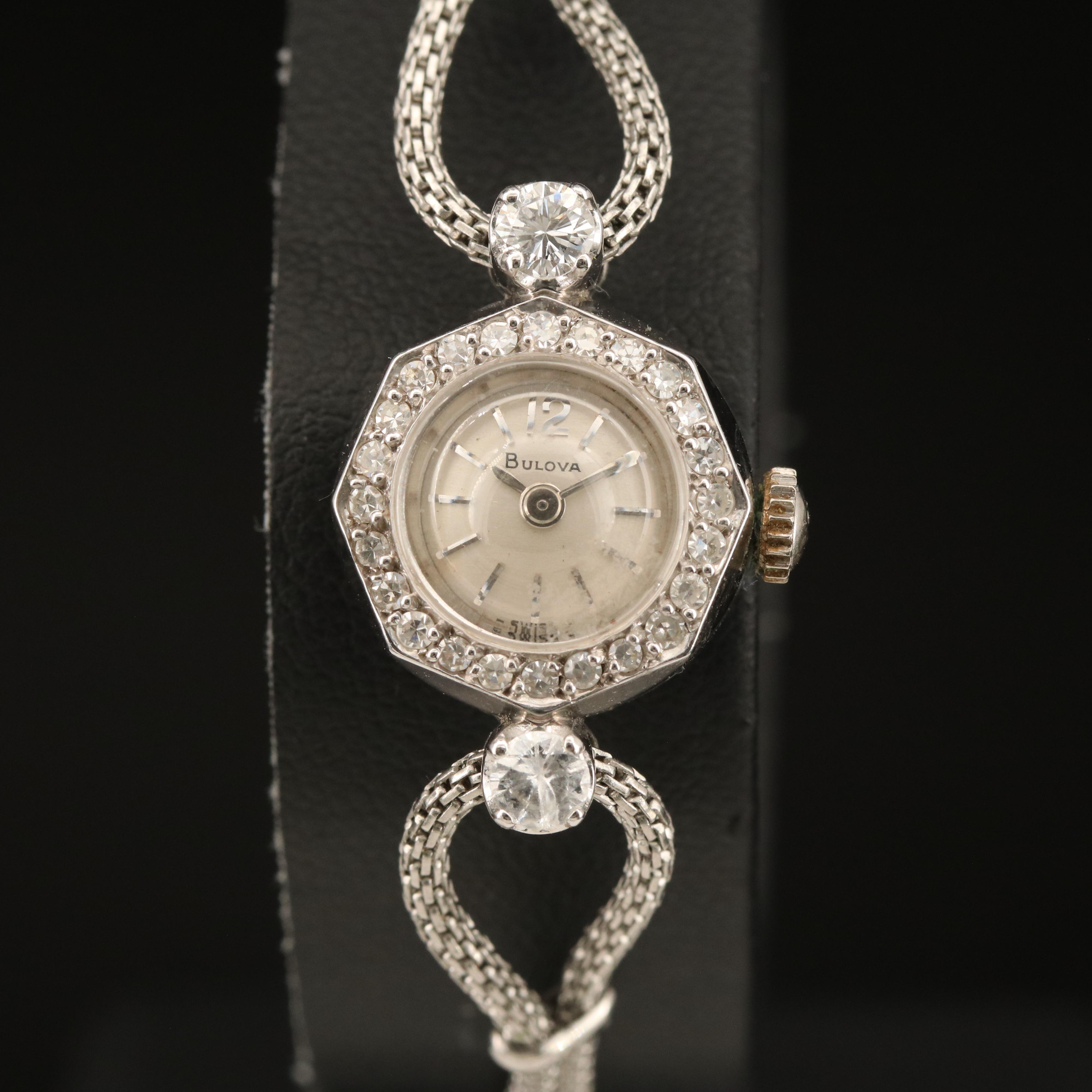 14K Bulova Diamond Watch