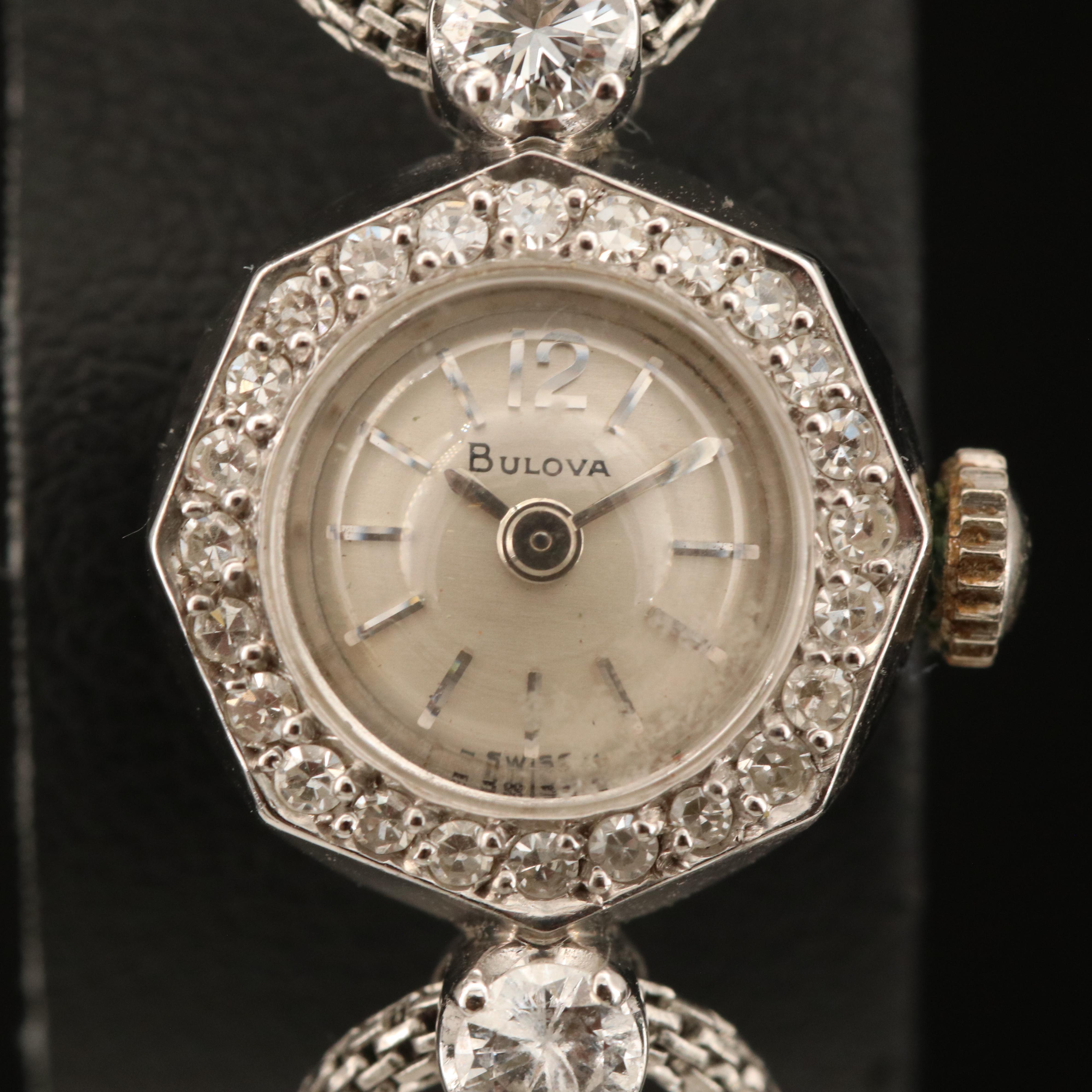 14K Bulova Diamond Watch