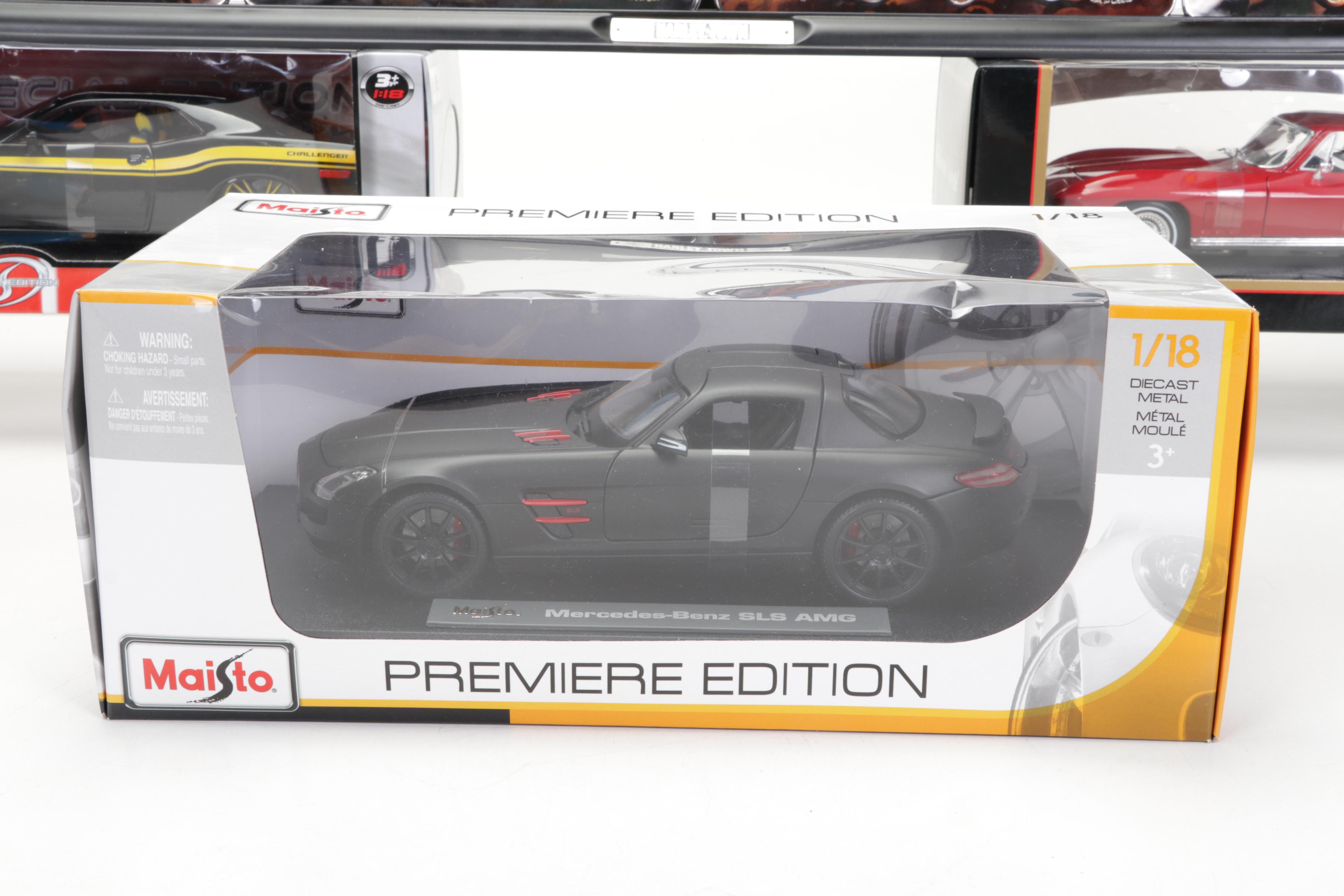 Maisto Premier Edition Mercedes-Benz SLS AMG 1/18 Diecast Car and Others