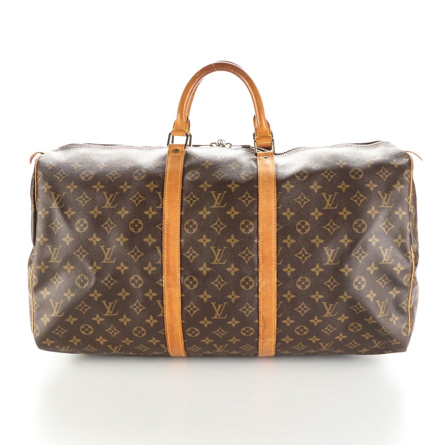 Louis Vuitton Keepall 55 in Monogram Canvas and Vachetta Leather