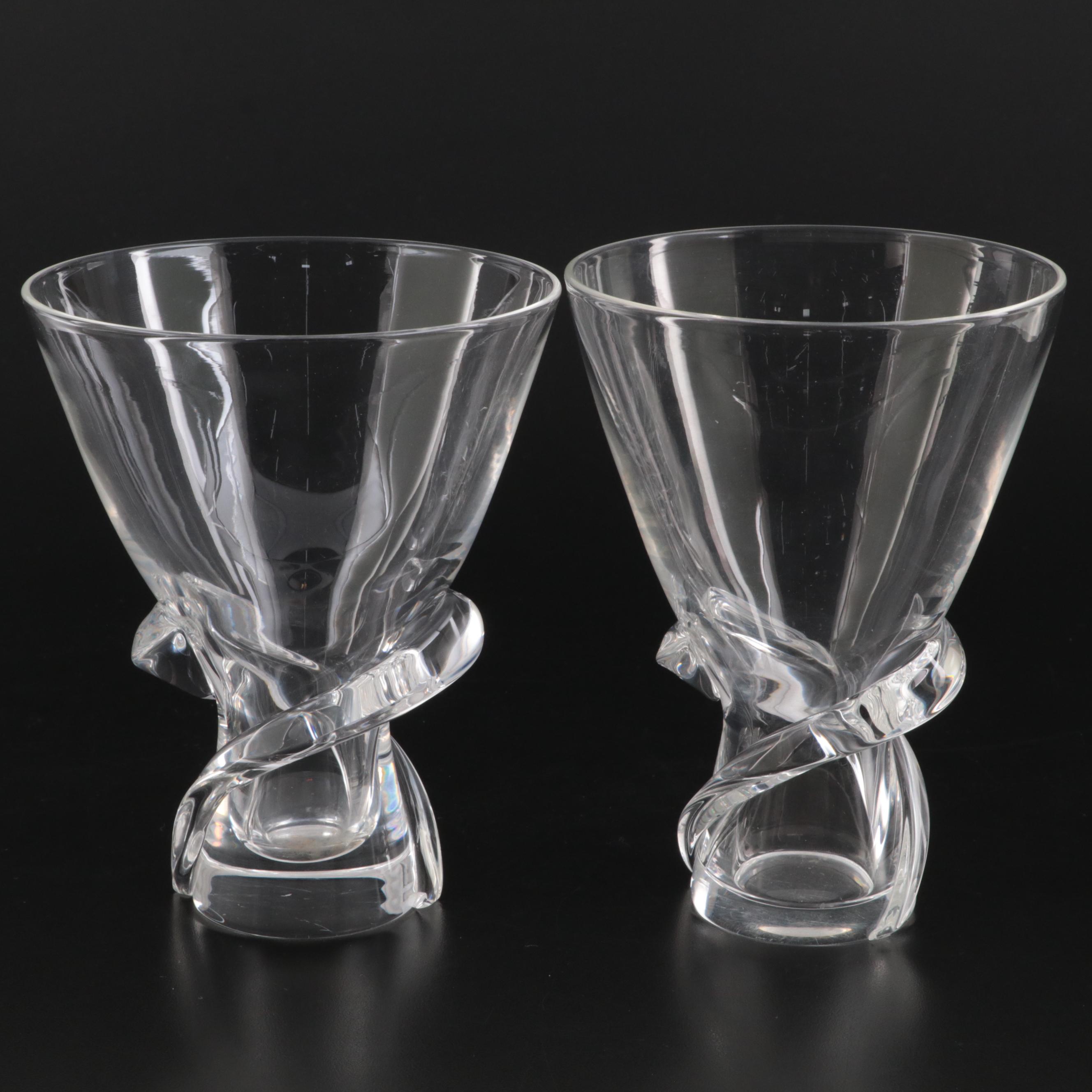 Steuben Art Glass "Spiral" Crystal Vase Designed by Donald Pollard